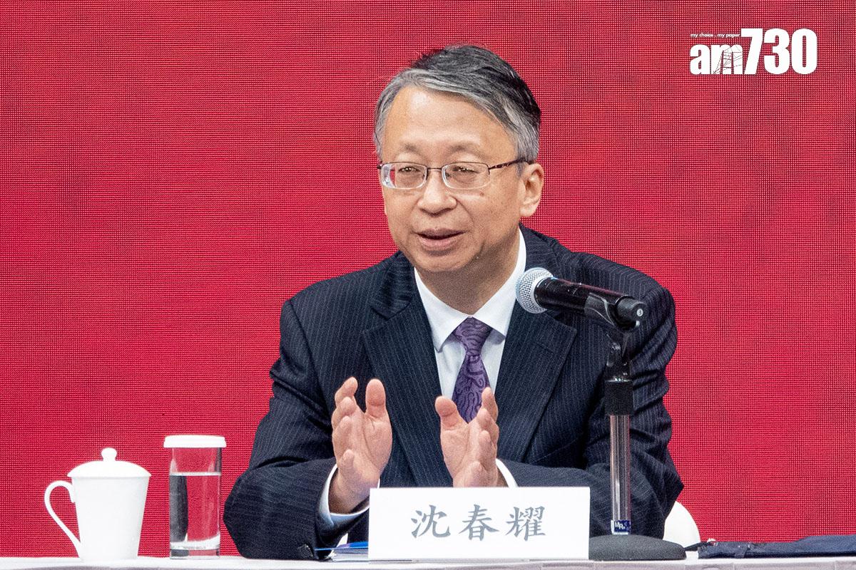 沈春耀提到,三中全會精神的重點是進一步深化改革中國式現代化。(陳奕釗攝)