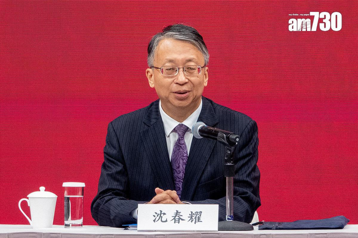 沈春耀提到,三中全會精神的重點是進一步深化改革中國式現代化。(陳奕釗攝)