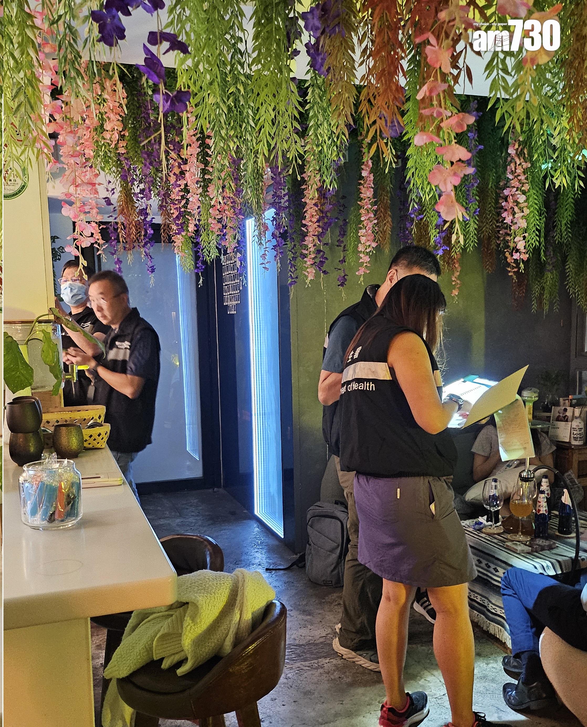 控煙酒辦昨晚打擊非法水煙活動,共發出4張定額罰款通知書。(政府新聞稿)