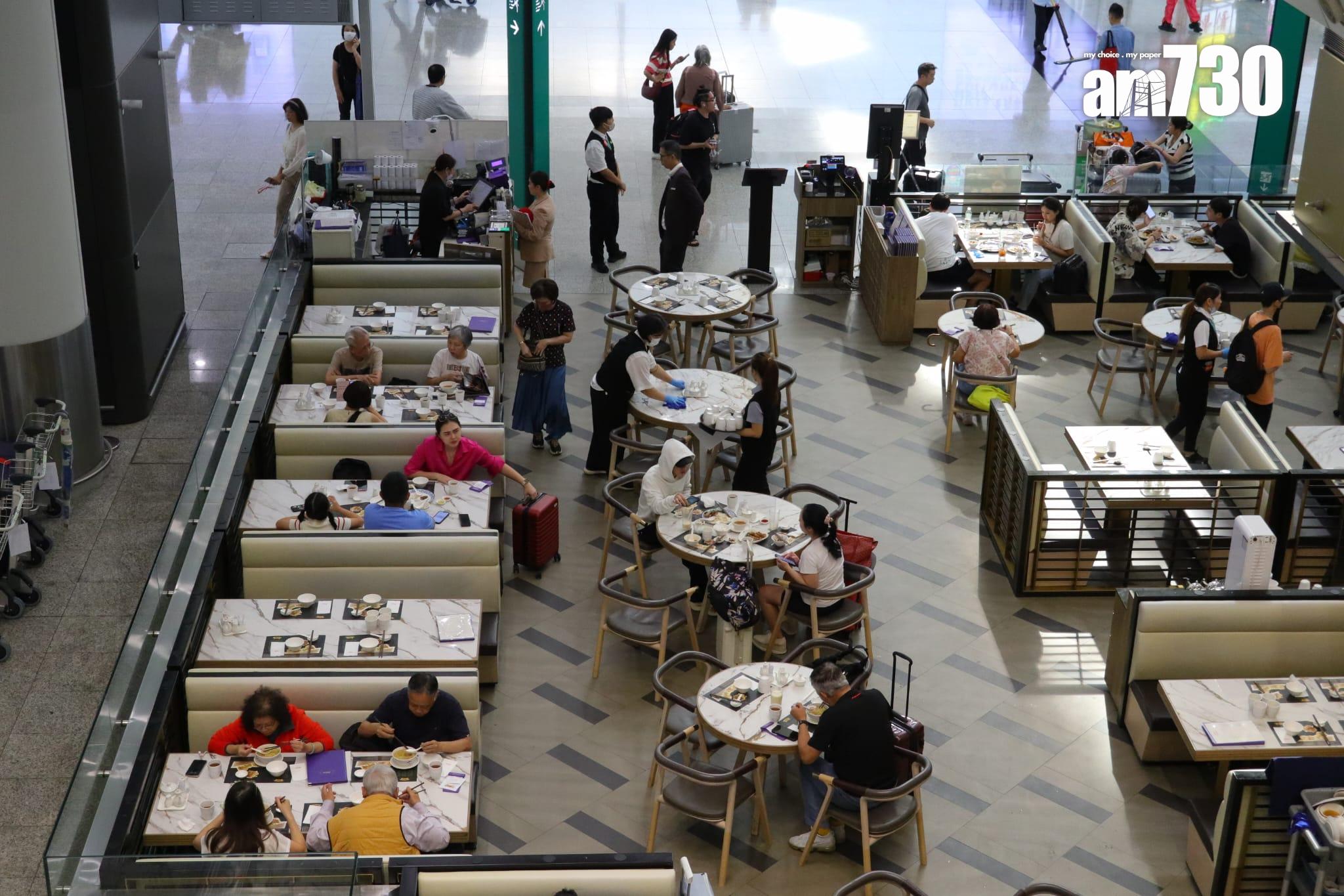 摩羯颱風金鐘站及機場情況。(鍾式明攝)