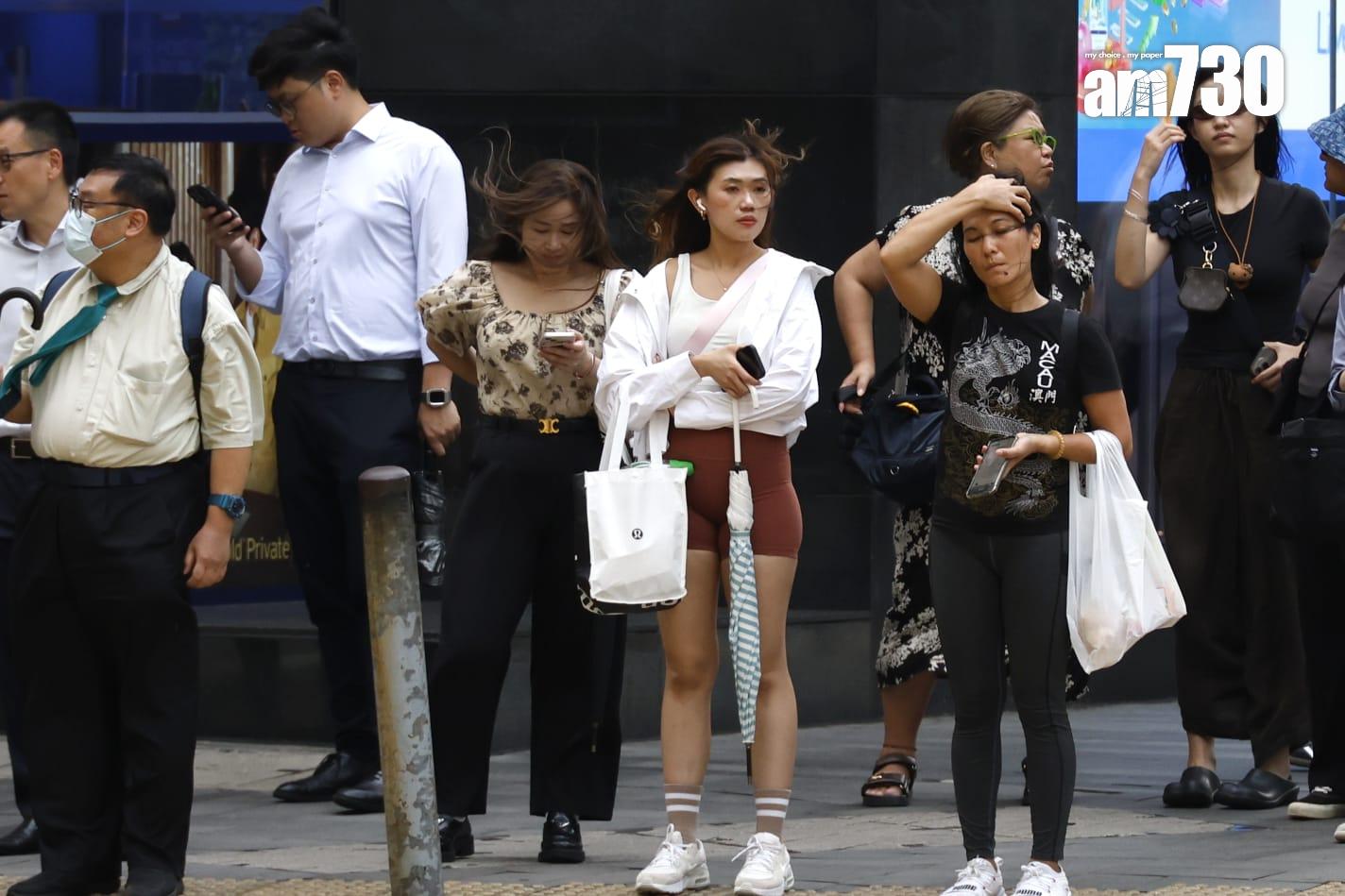 摩羯颱風打風情況。(林俊源攝)