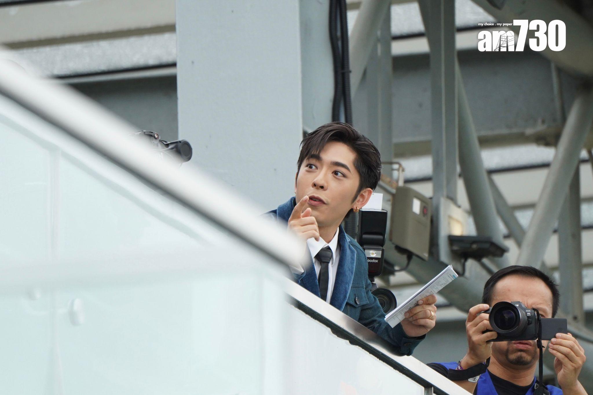 呂爵安Edan現身廂房看台睇賽事。(蘇文傑攝)