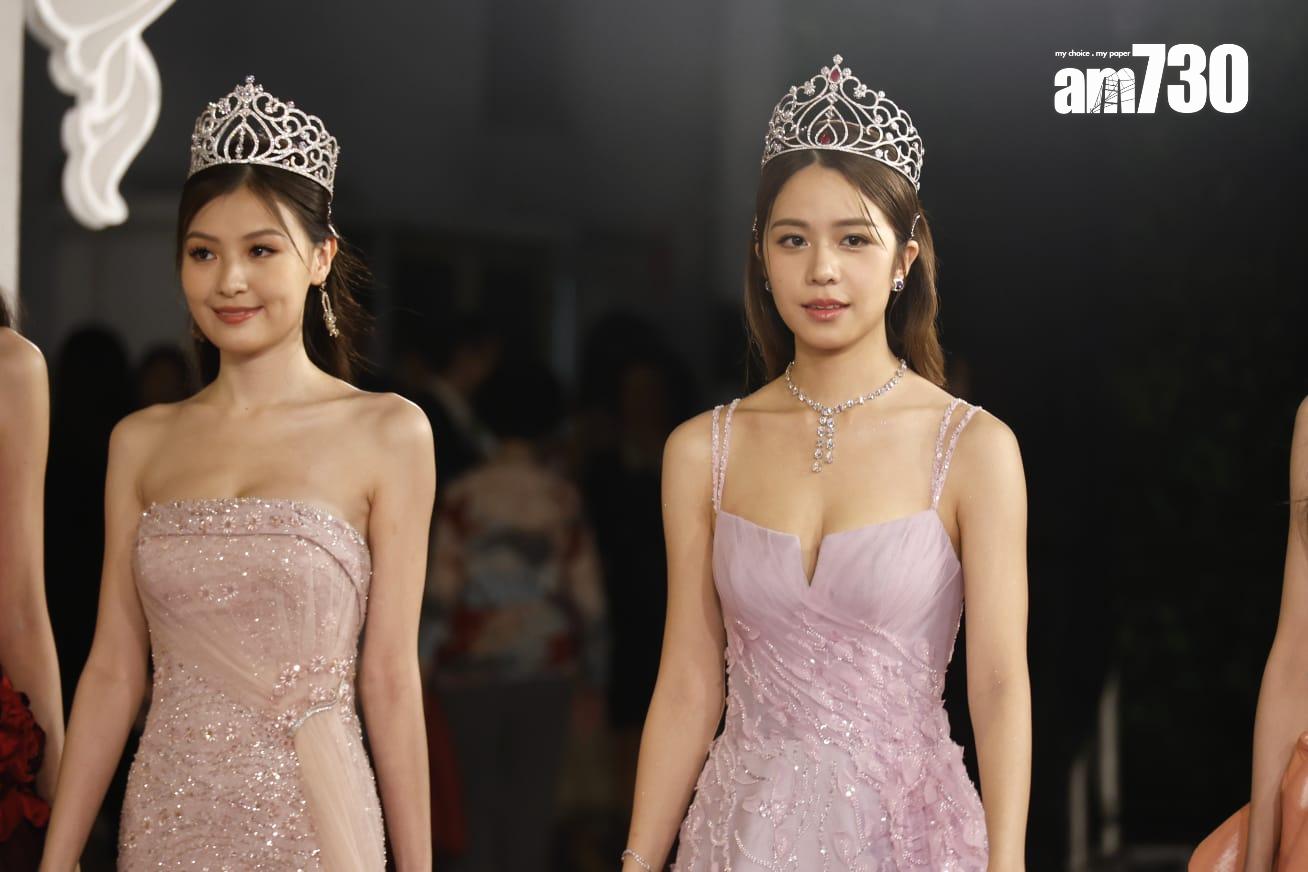 香港小姐2024紅地毯直擊!上屆得獎佳麗亞軍王怡然、冠軍莊子璇。(林俊源攝)