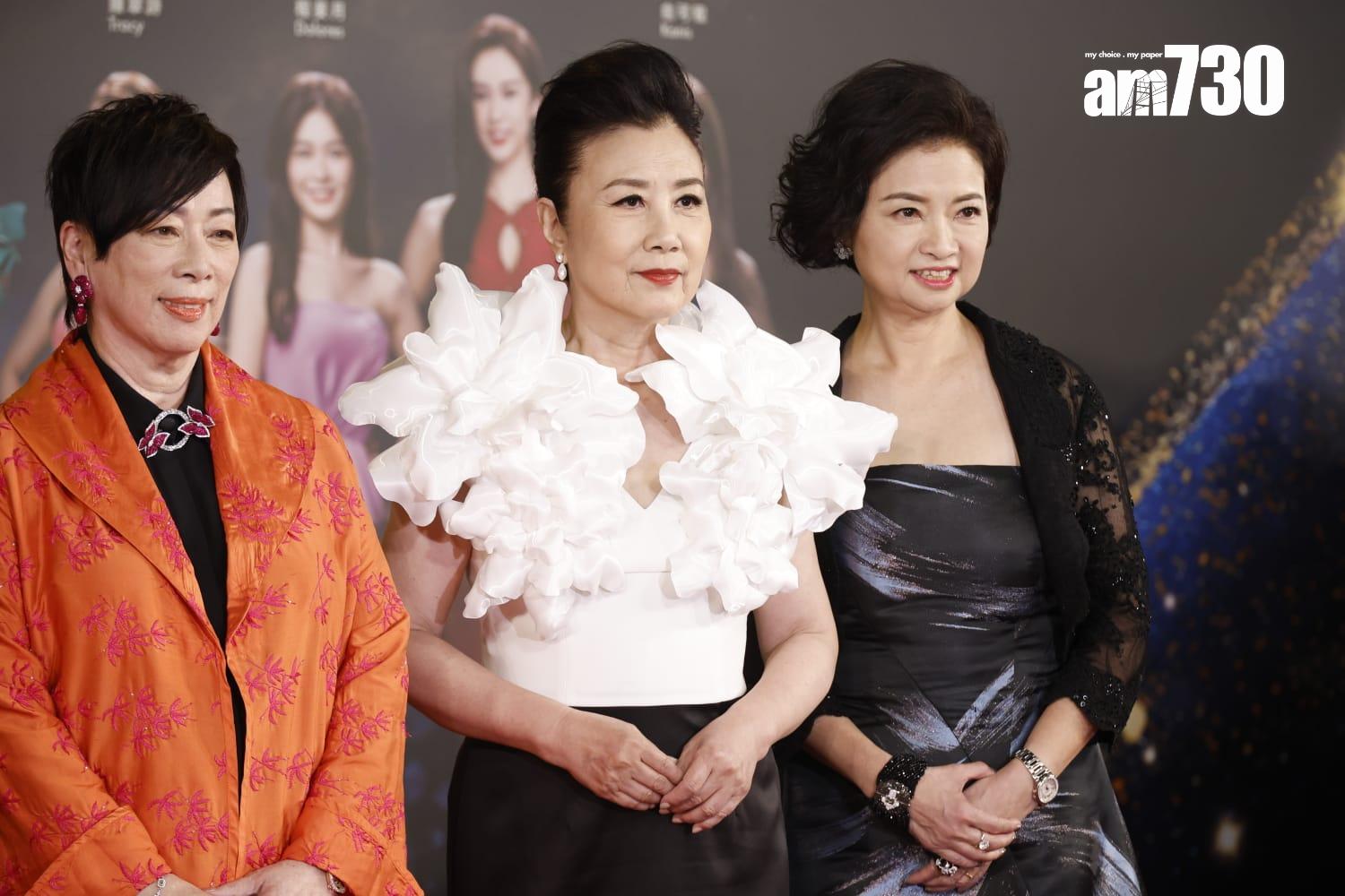 《2024香港小姐競選決賽》紅地毯現場,無綫一眾高層與評審。(蘇文傑攝)