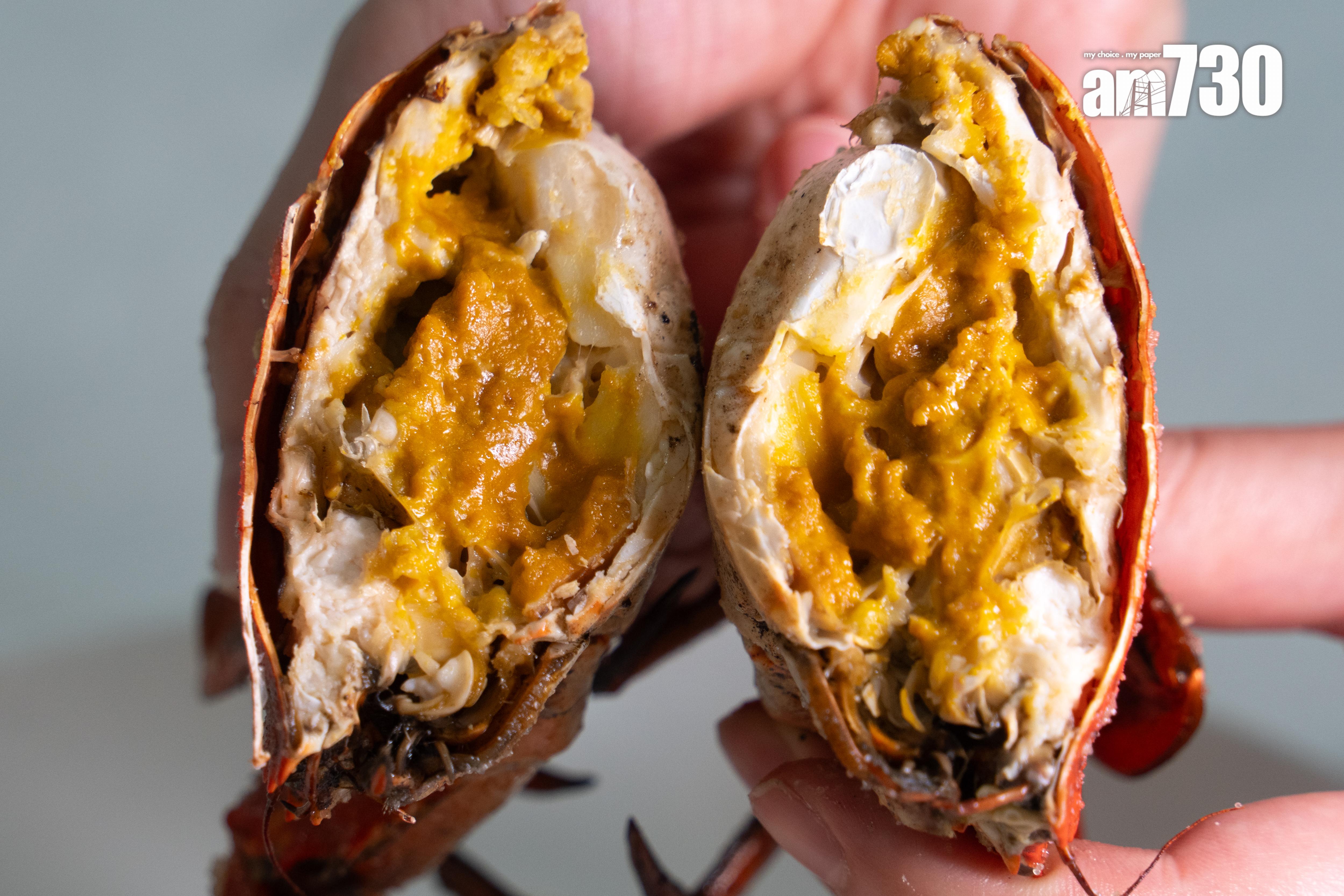 鹽焗奄仔蟹 時價 菲律賓奄仔蟹爆膏黏嘴,蟹肉鮮甜。