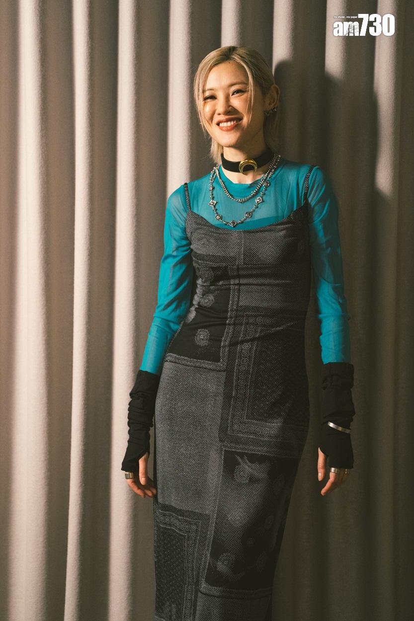 陳蕾自言去旅行放肆吃喝,發胖不少,但看起來仍然韱瘦。(林靄怡攝)