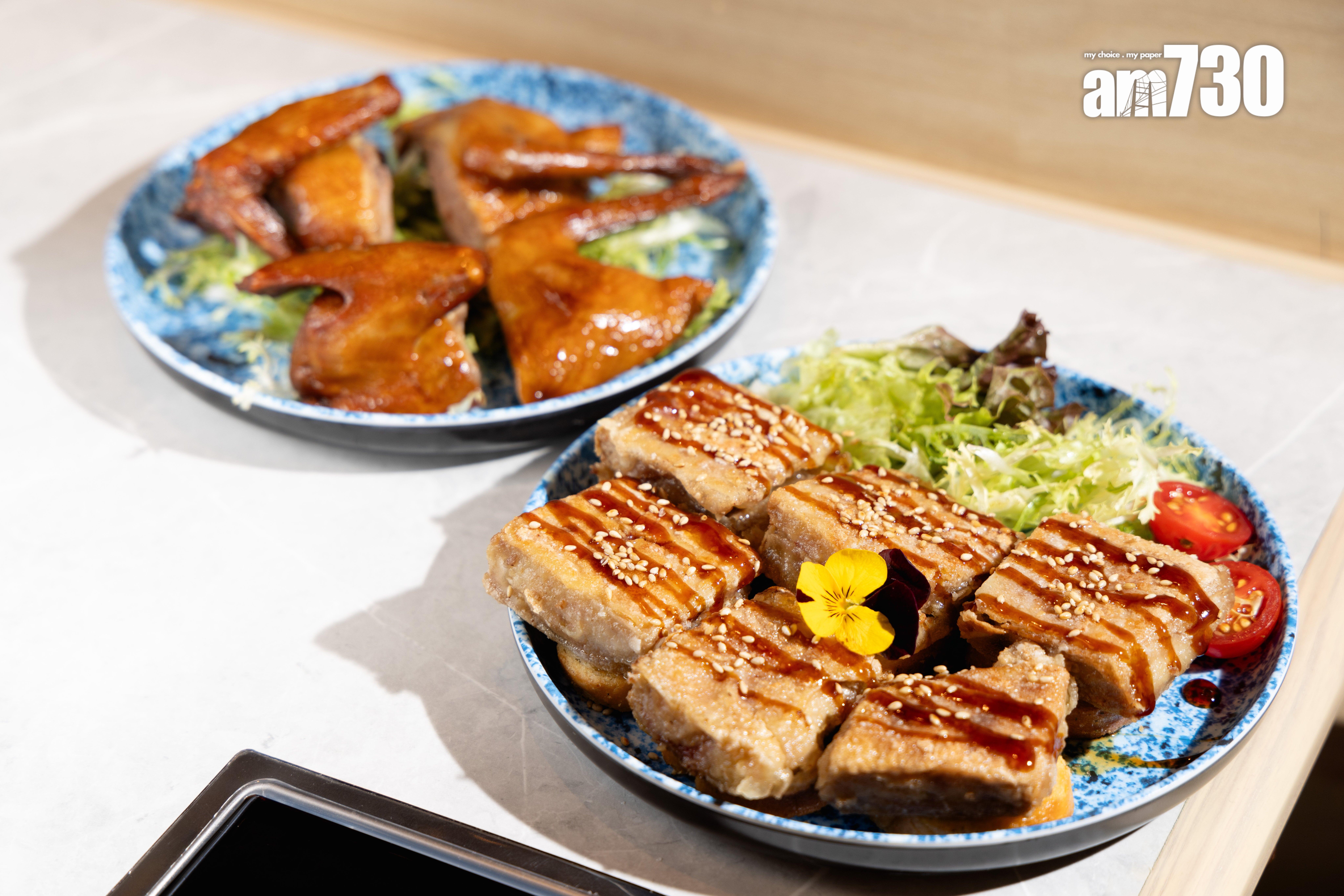 鐵板鵝肝多士、燒乳鴿