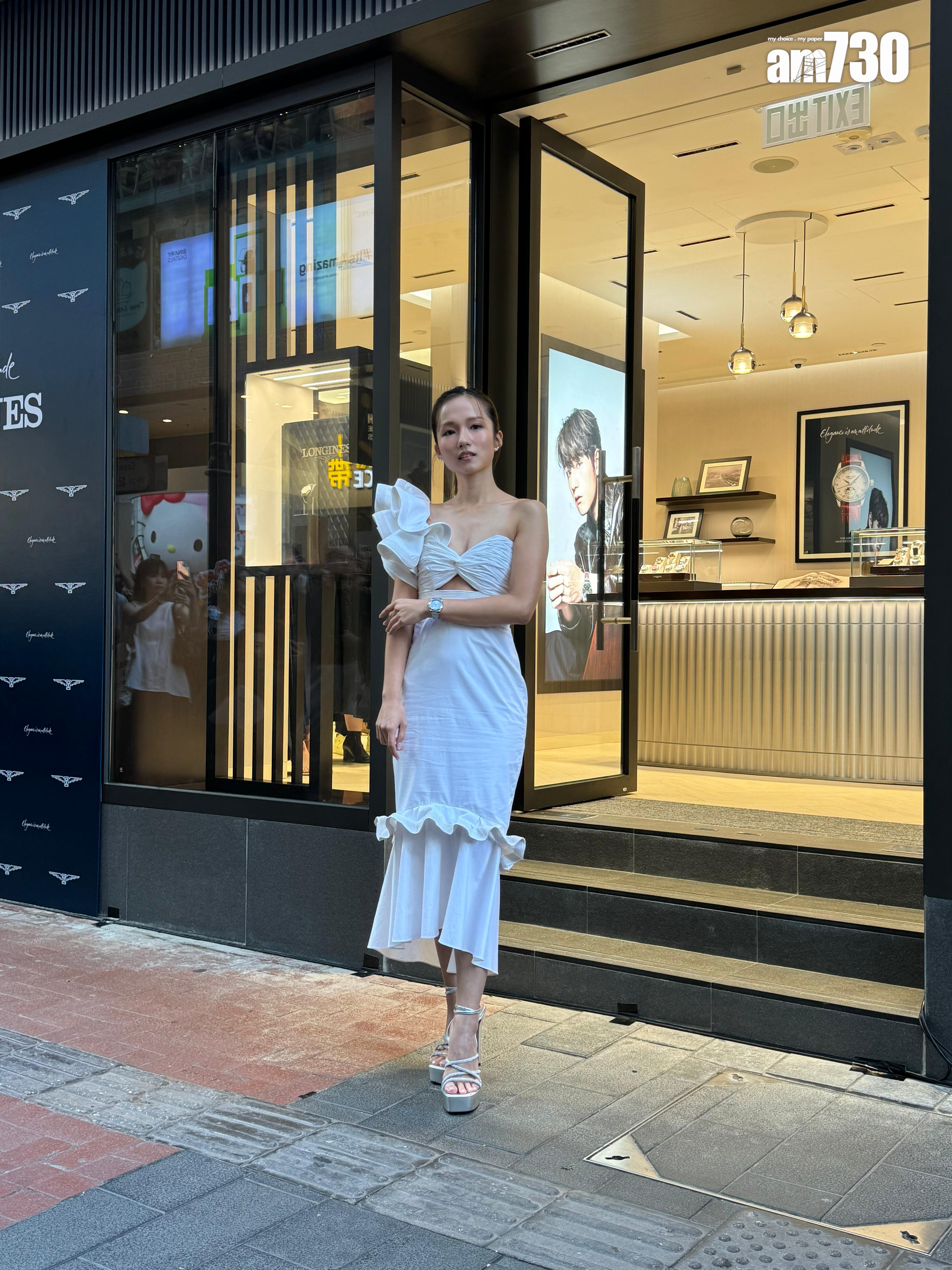 鄧卓殷出席銅鑼灣活動。 (娛樂組攝)