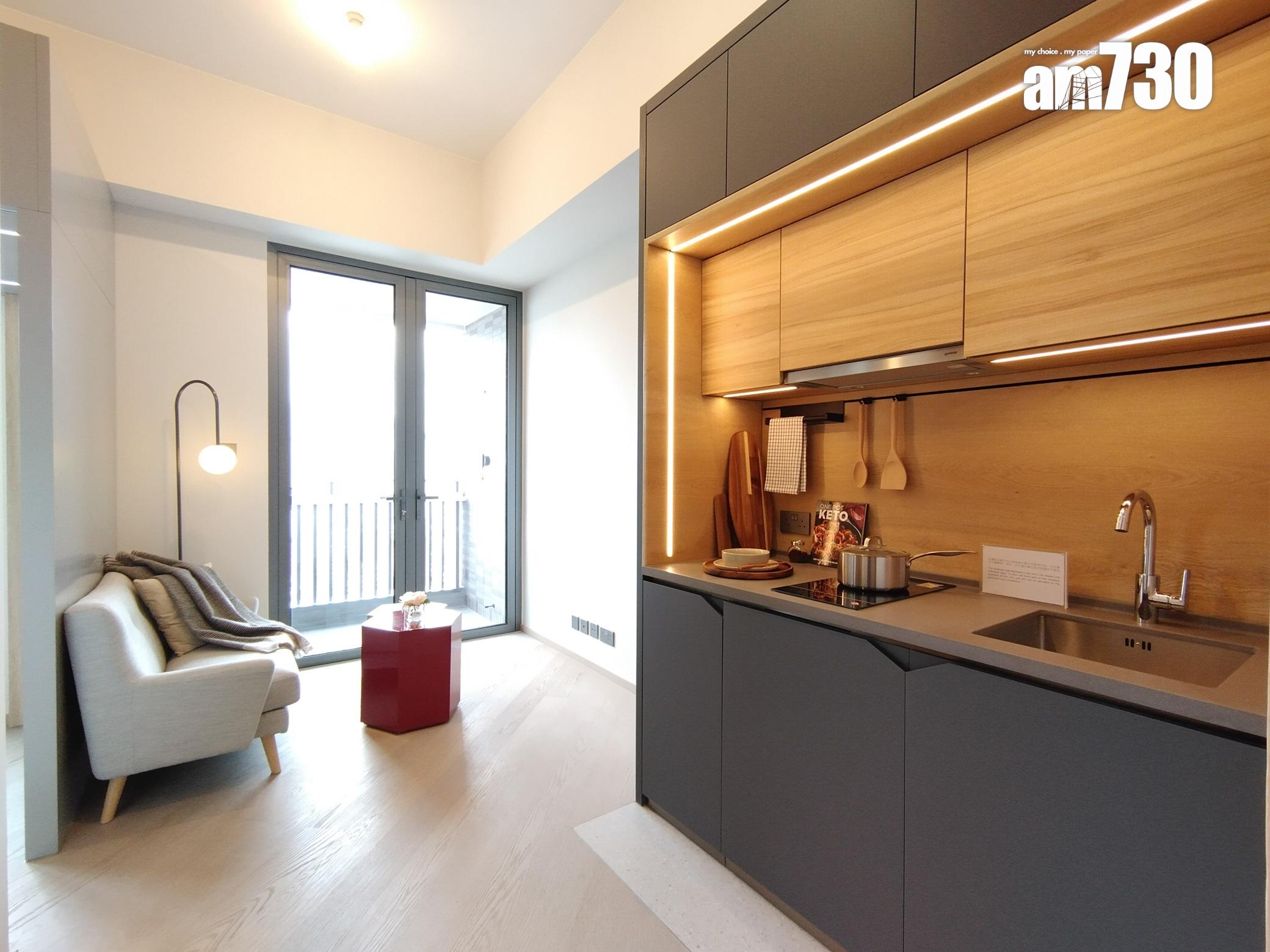 開放式廚房配備法國品牌De Dietrich的電磁爐、蒸焗爐、歐洲品牌Gorenje抽油煙機。