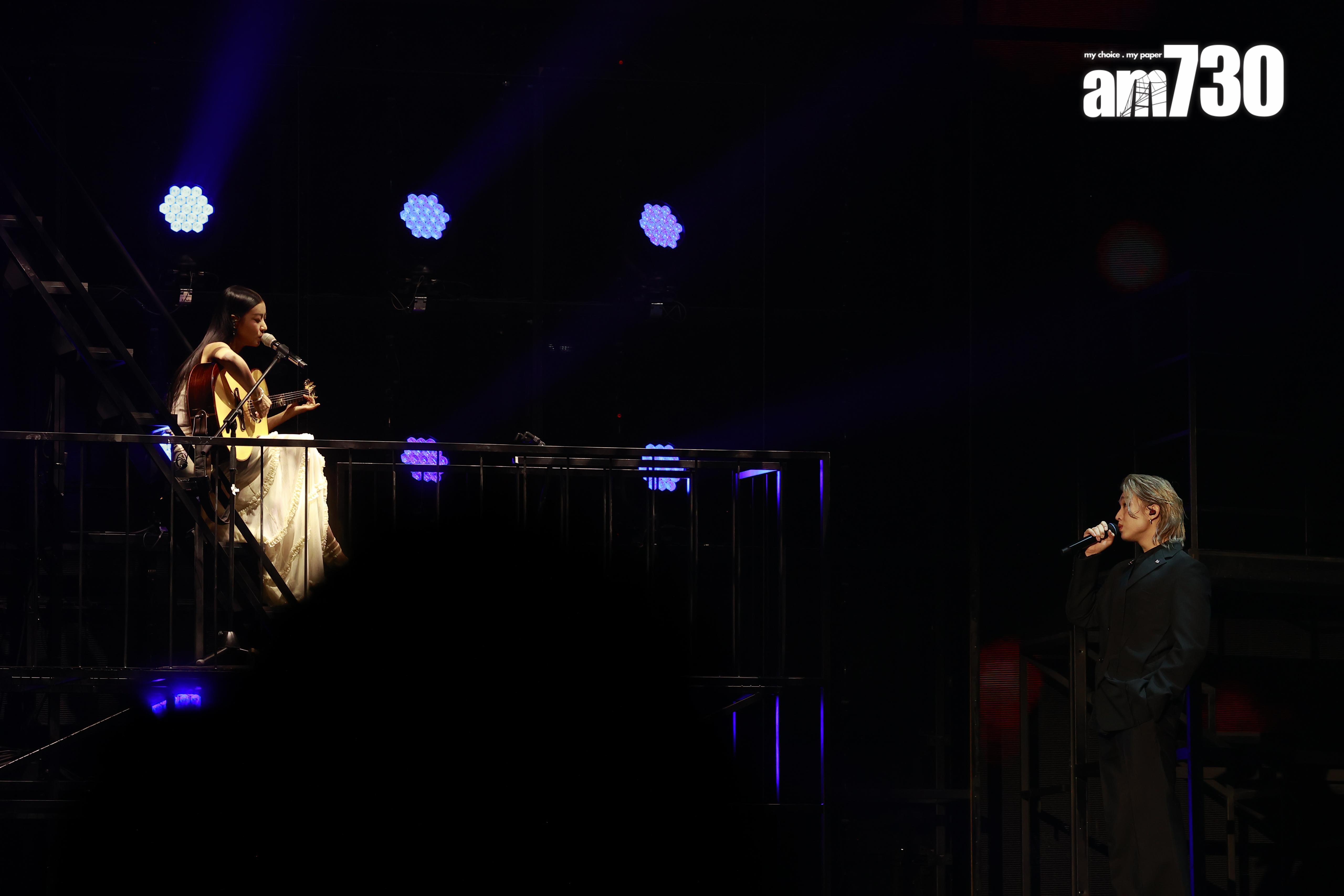 Jer與芯駖合唱《Moon River》。(娛樂組攝)