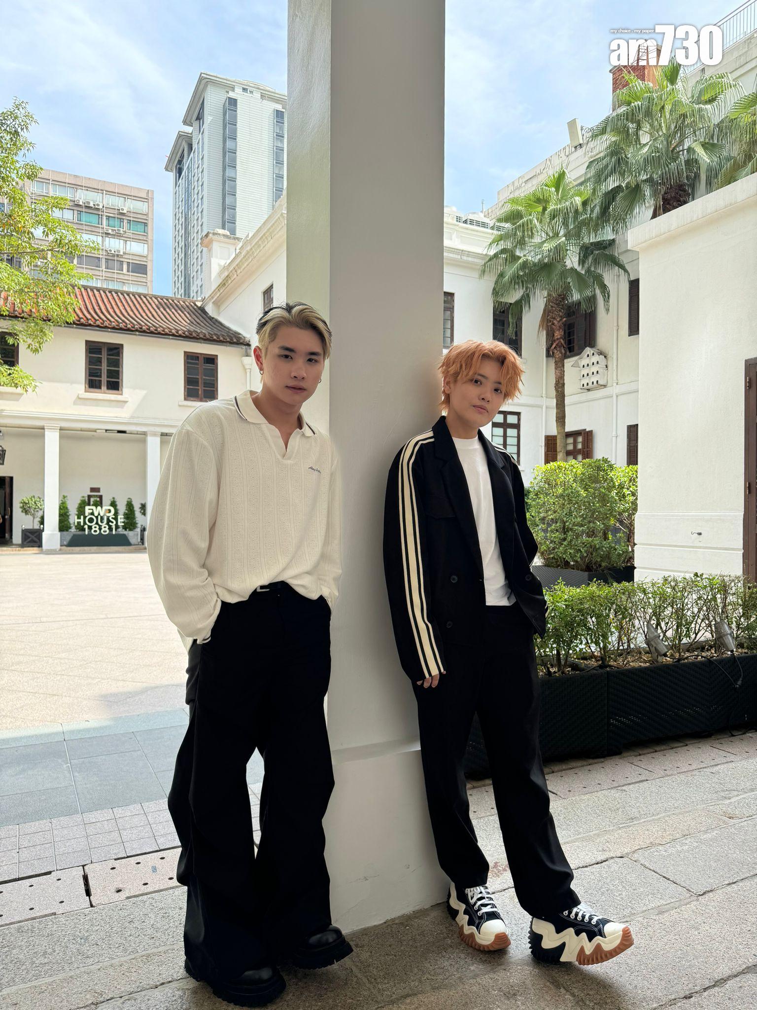 來自馬來西亞的陳泓升與梁宸語近日來港及拍MV。 (娛樂組攝)