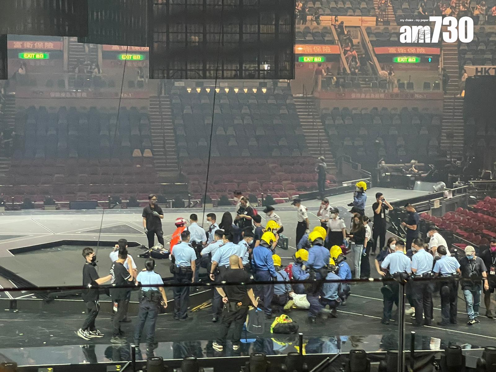 MIRROR演唱會前年發生嚴重意外,舞台上的電視屏幕從高處墮下,造成2名舞蹈員受傷 資料圖片