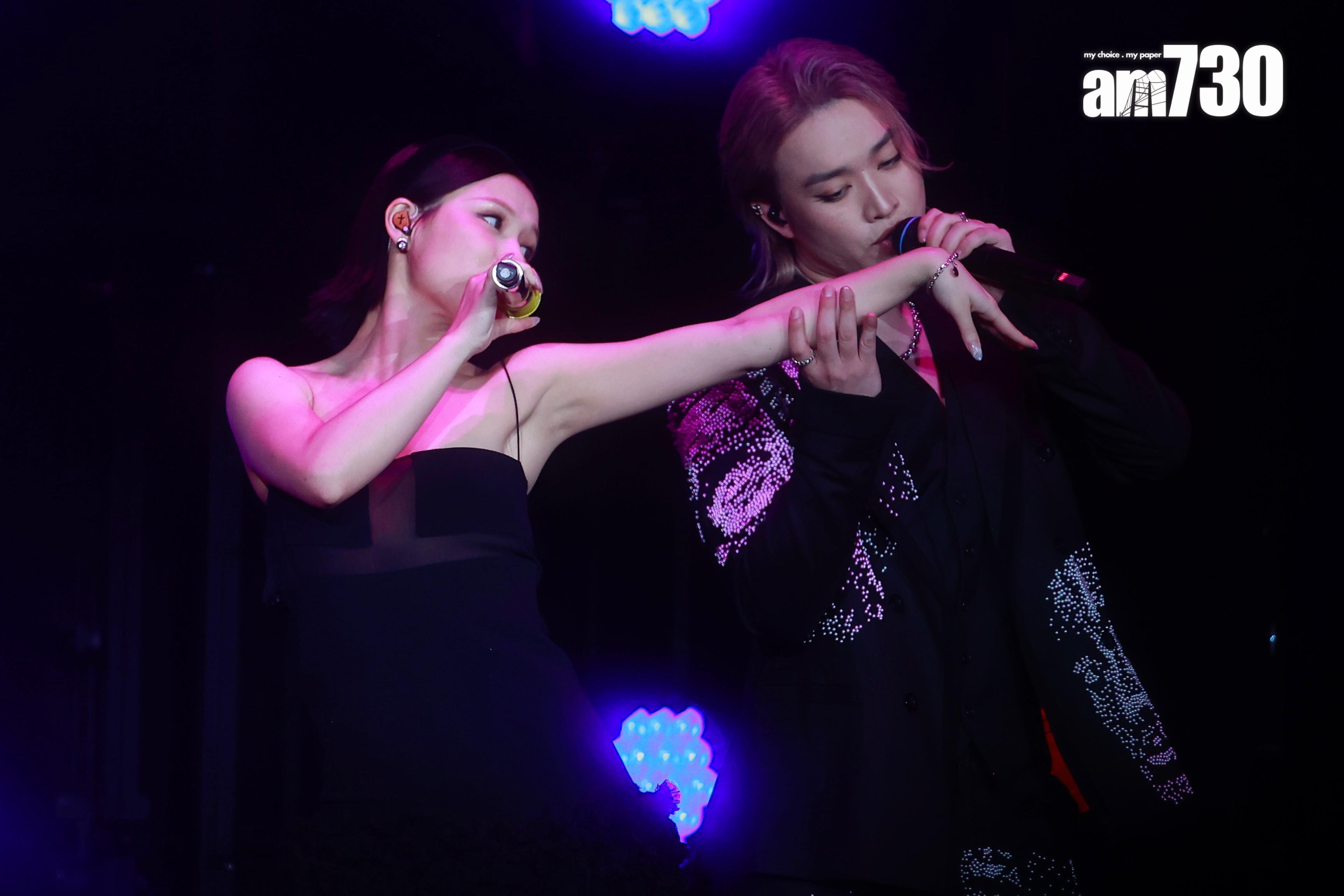 Jer與Winka跳唱韓文歌《Trouble Maker》,舞姿性感誘人。(娛樂組攝)