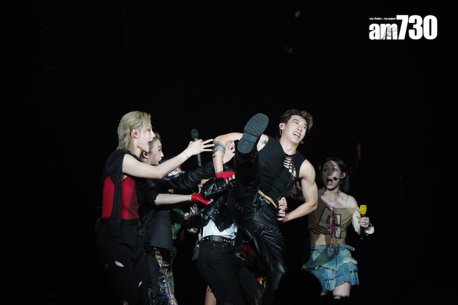 Stanley被Edan抬起時差點跌落地,非常驚險。(吳康琦攝)