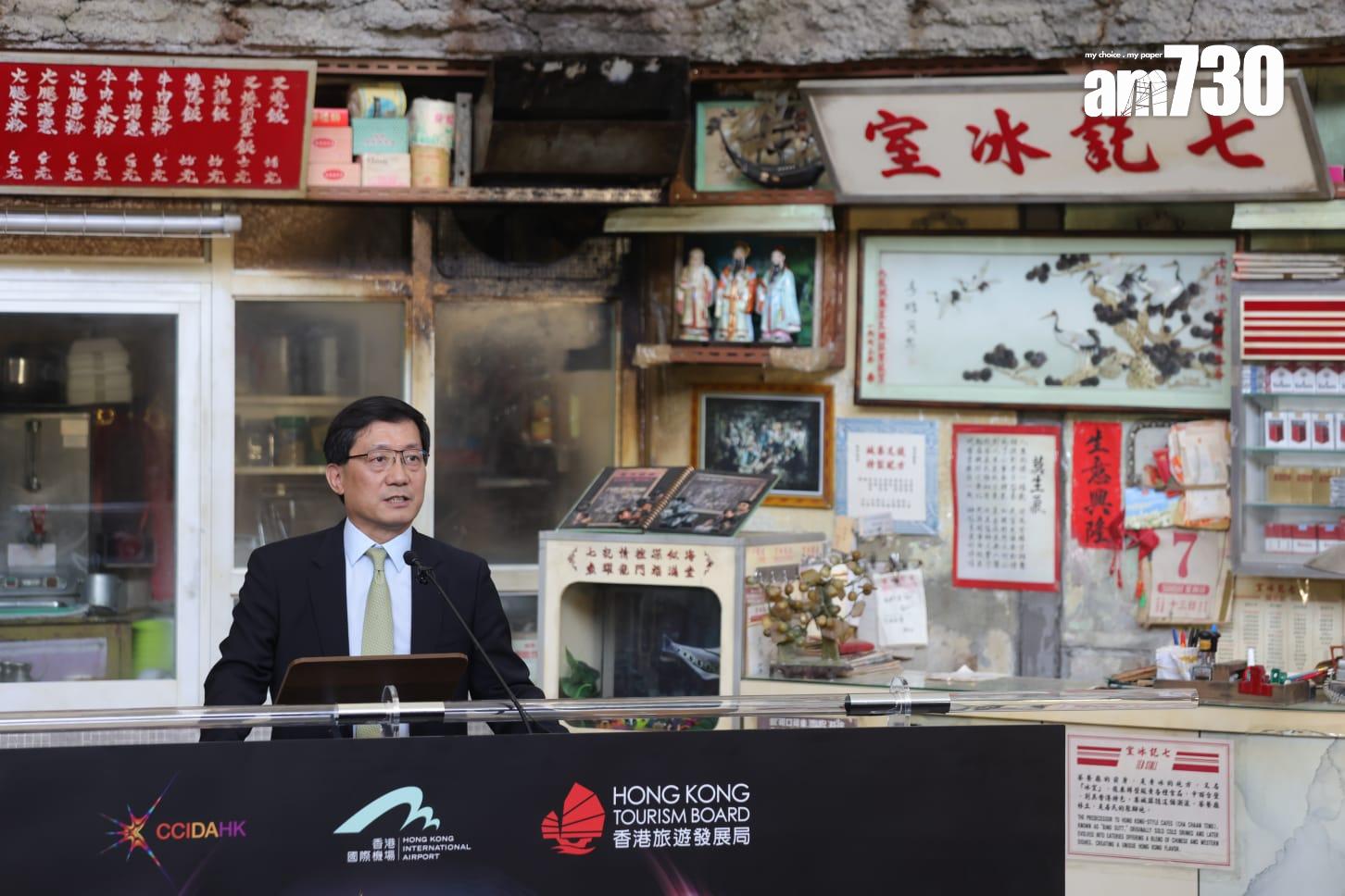 港產片《九龍城寨之圍城》多個寨城場景在機場展出(吳康琦攝)