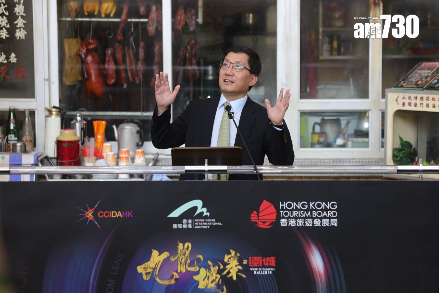 港產片《九龍城寨之圍城》多個寨城場景在機場展出(吳康琦攝)