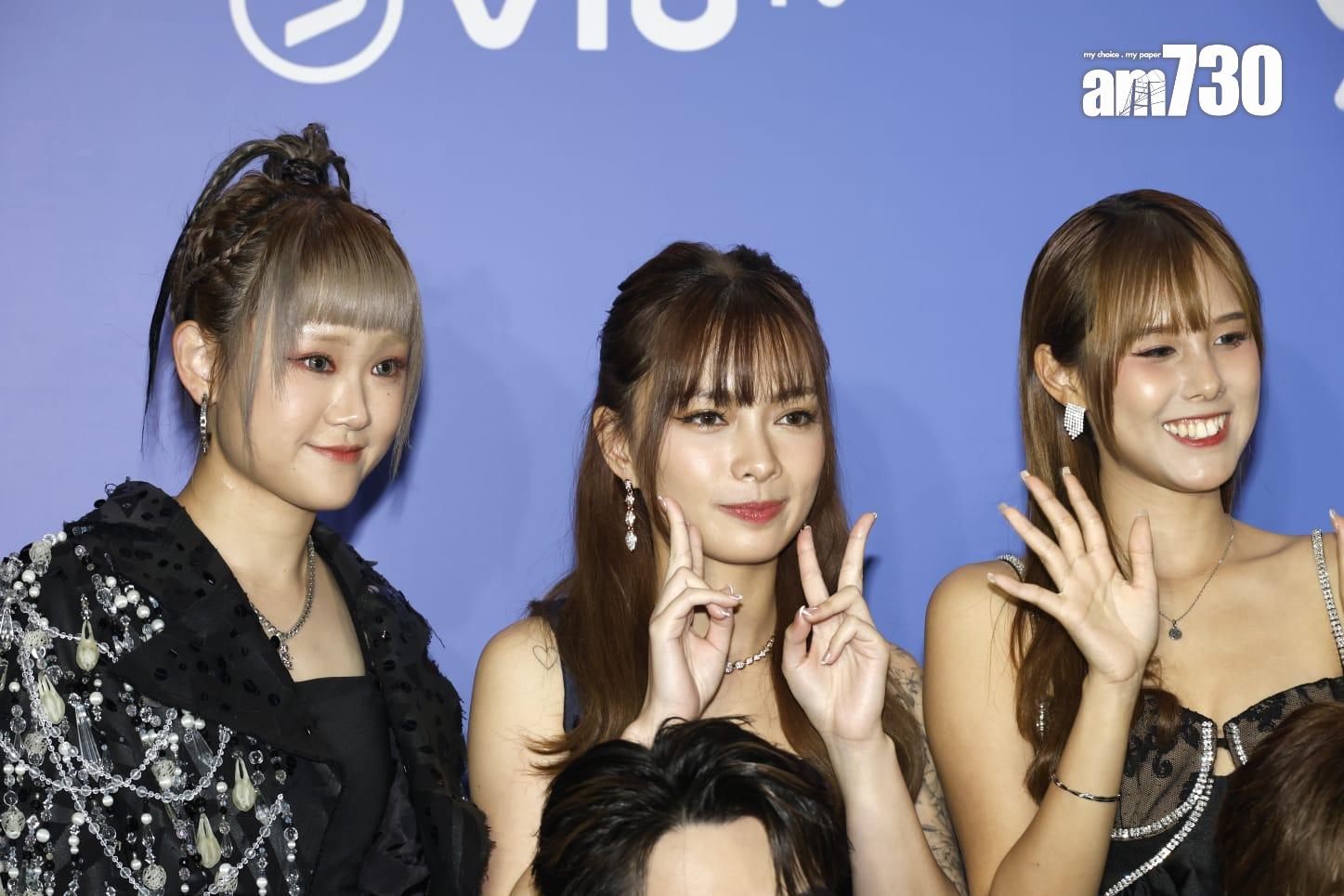 Win Win與Ash和Alice出席《ViuTV 2025節目巡禮》。(林俊源攝)