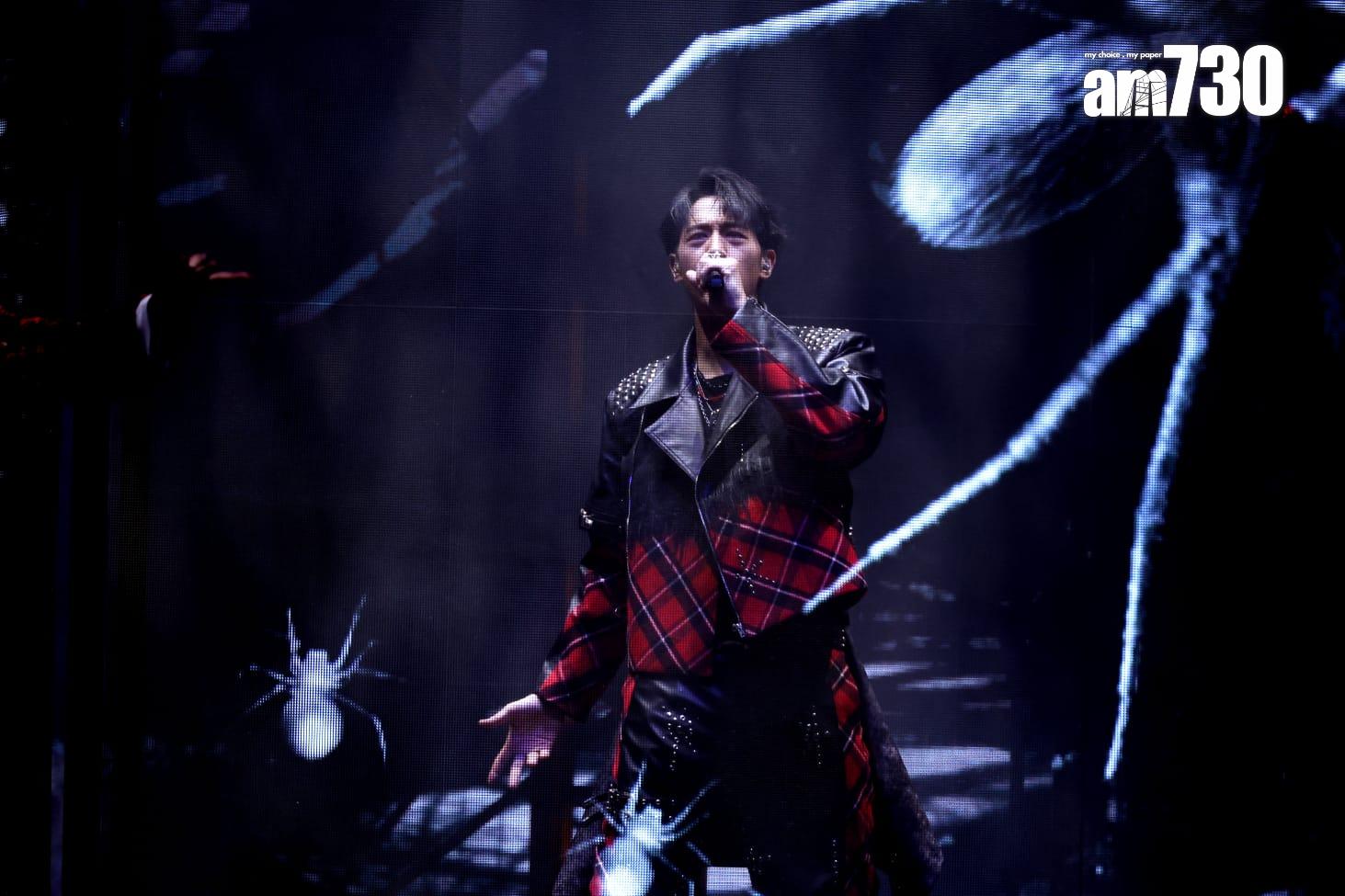 Jay Fung自爆唱《 約齊靈魂在墳幕開生日派對》時流鼻血,全程抬高頭,擔心向觀眾噴血。(林俊源攝)