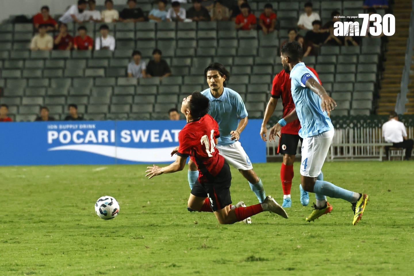 香港足球|香港隊3球輕取柬埔寨。(林俊源攝)