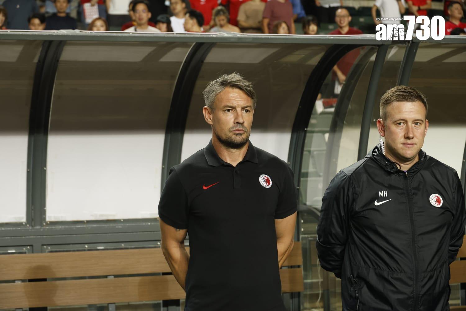 香港主場對柬埔寨的國際友賽在香港大球場舉行,港隊主帥韋斯活。(林俊源攝)