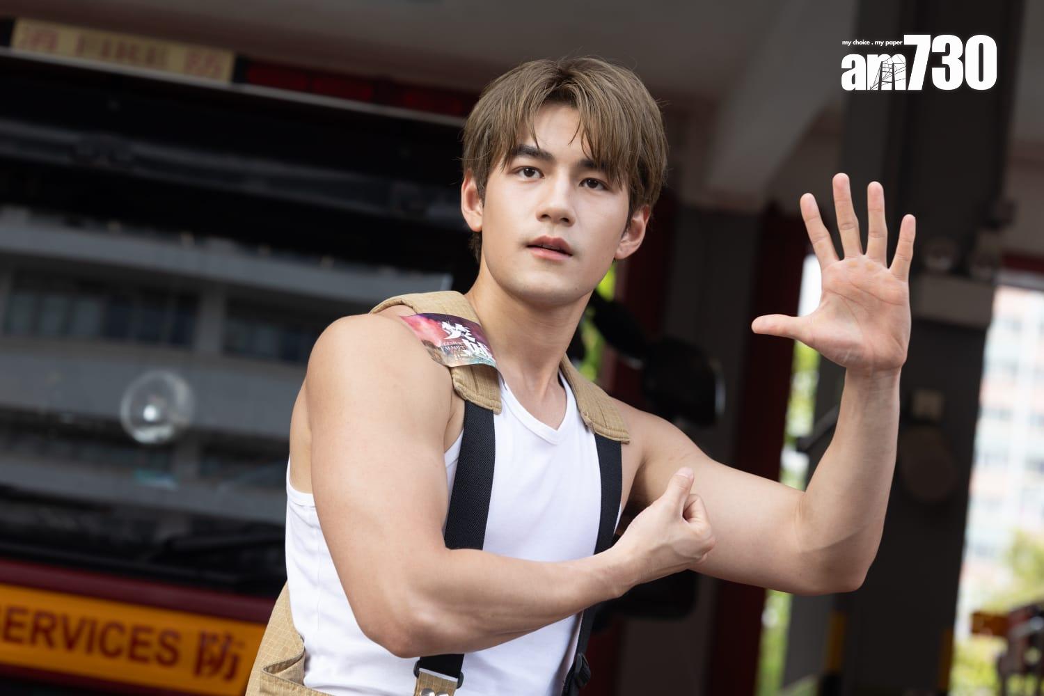 Jeffrey為《焚城》拍電影歌曲《一世隊友》。(蘇文傑攝)