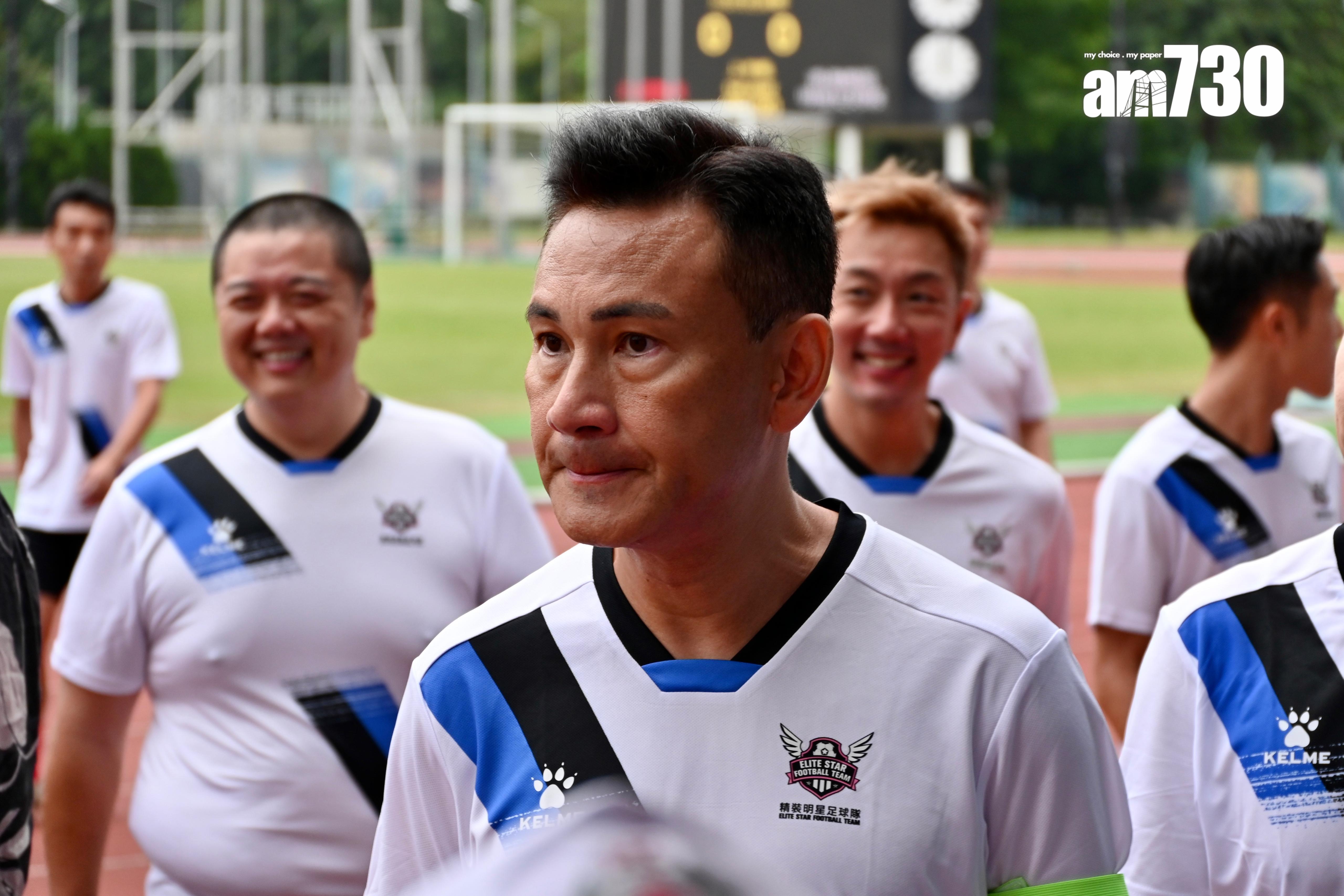 林文龍在幕前比較少見,但常見出現在足球場上。(娛樂組攝)