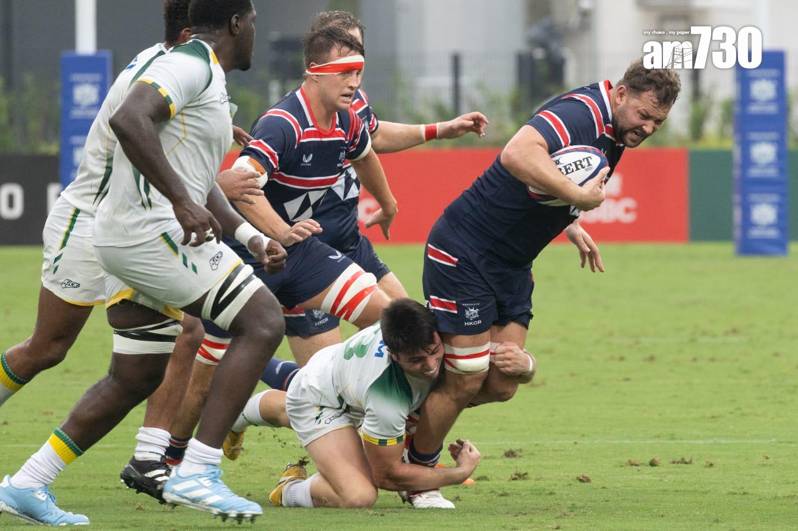 啟德體育園今日進行第二場欖球測試賽,由香港男子15人欖球代表隊對戰巴西隊。(蘇文傑攝)