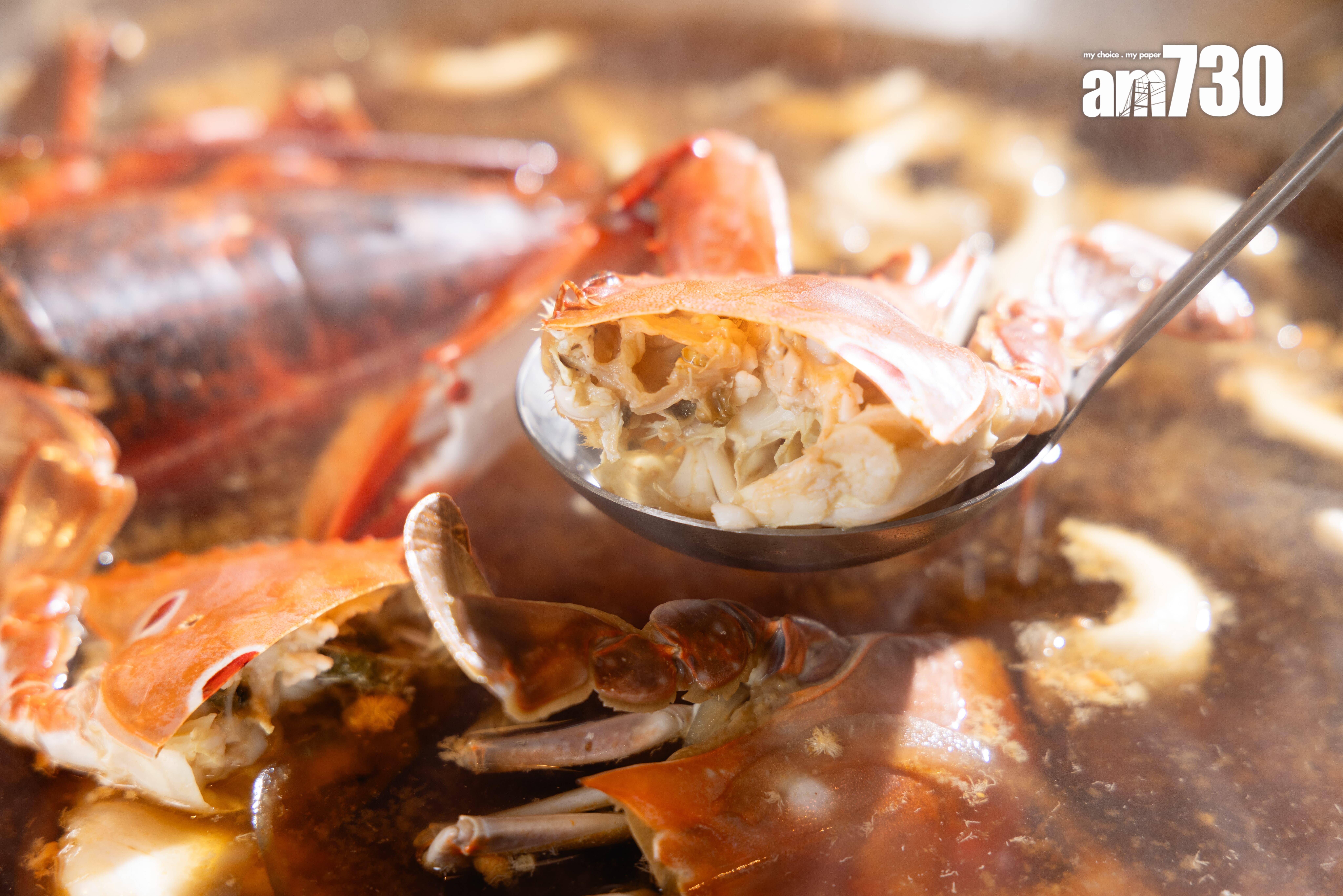 三點蟹可任食,最夾龍蝦頭湯鍋。