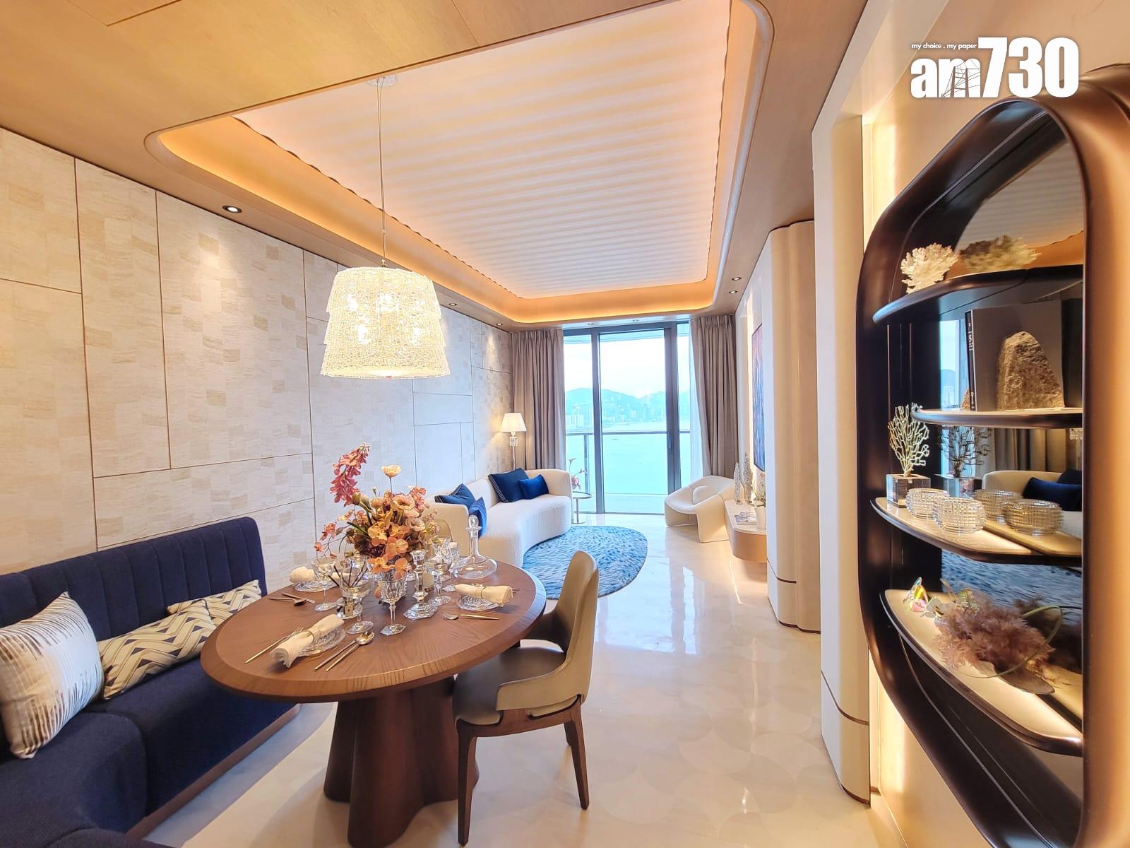 天瀧示範單位|Baccarat主題現樓千呎三房 水晶藝術珍品X維港景致|啟德新盤