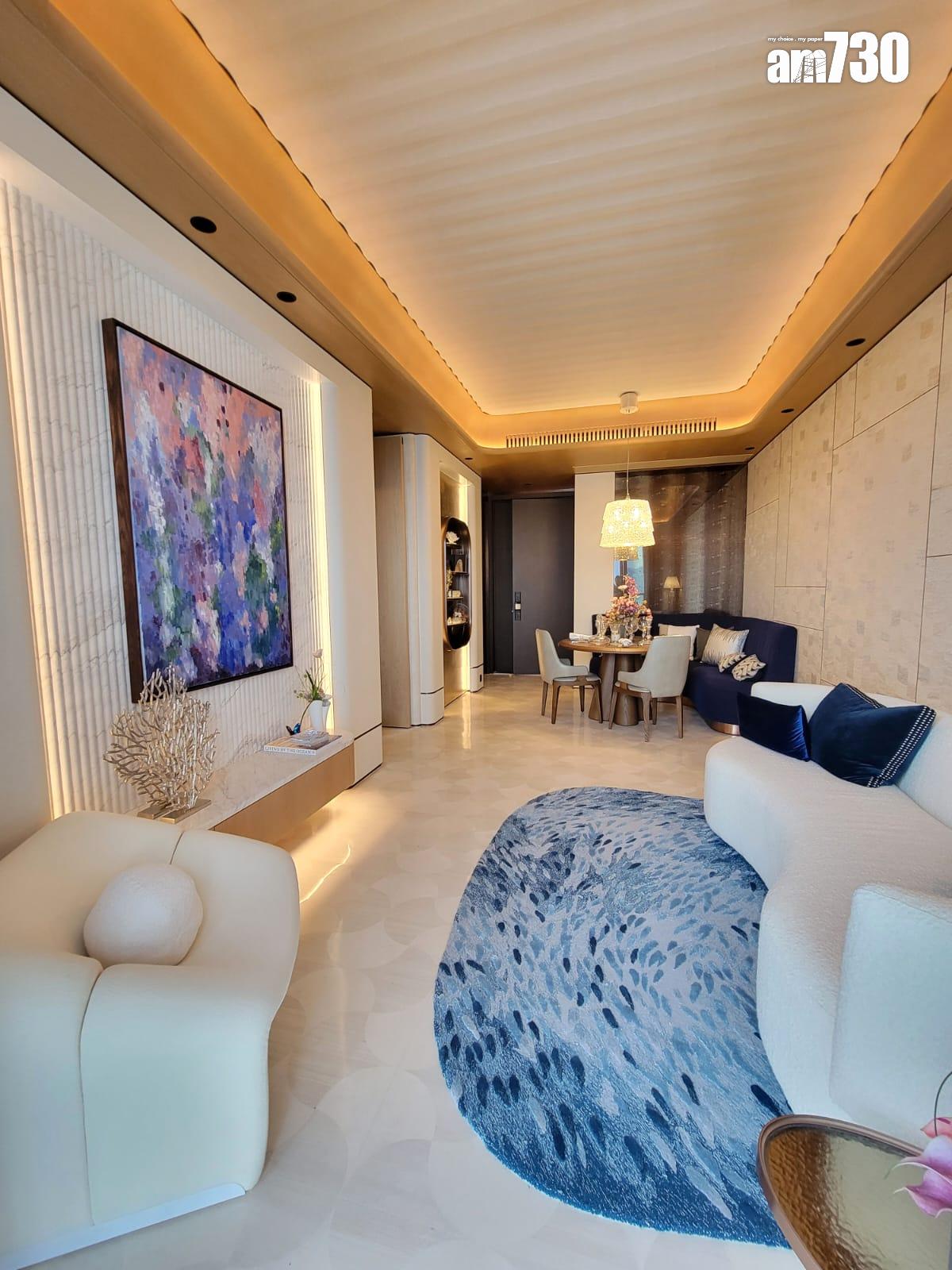 天瀧示範單位|Baccarat主題現樓千呎三房 水晶藝術珍品X維港景致|啟德新盤