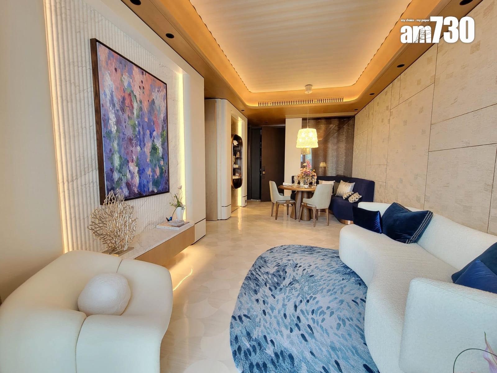 天瀧示範單位|Baccarat主題現樓千呎三房 水晶藝術珍品X維港景致|啟德新盤