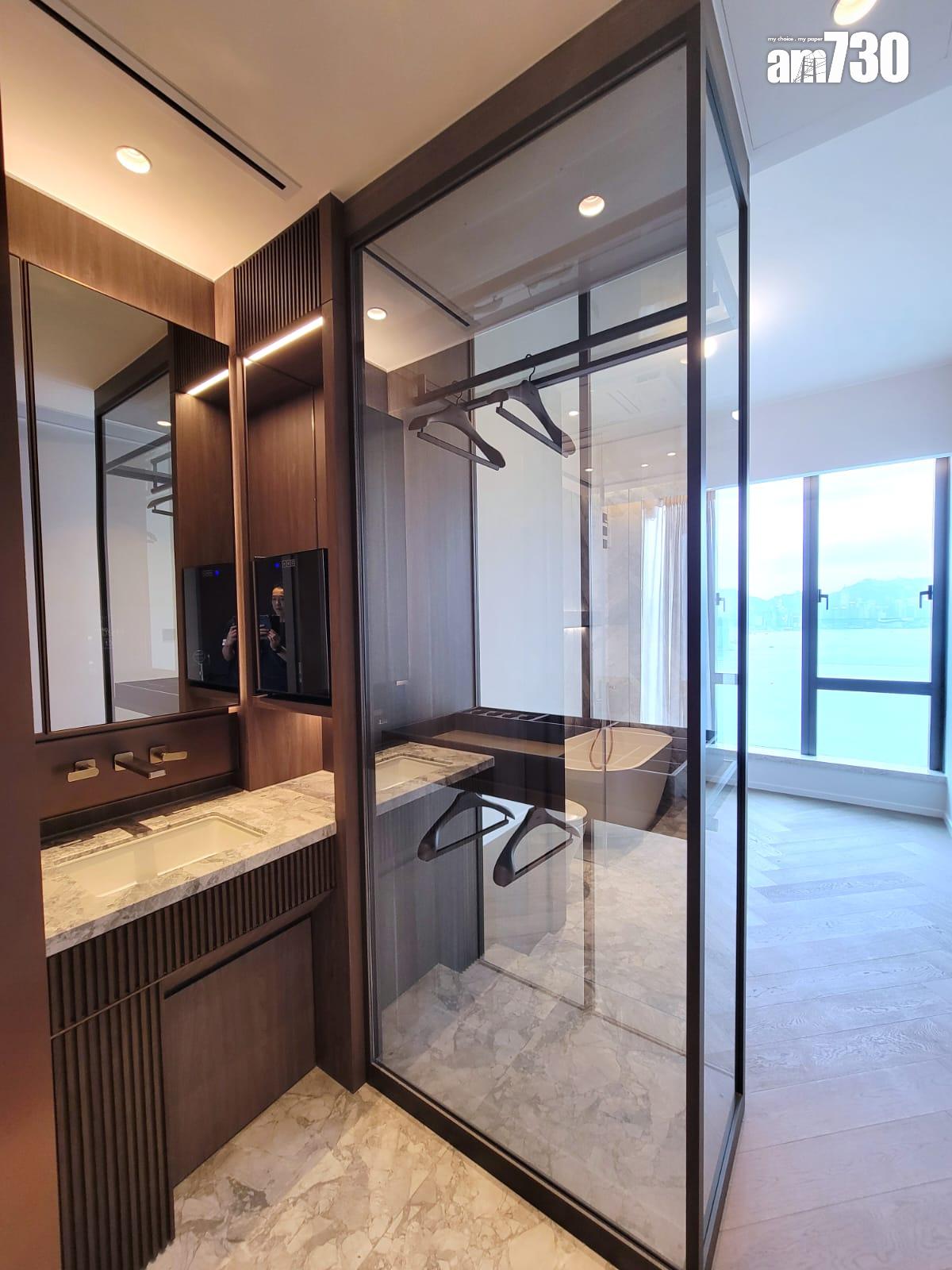 天瀧示範單位|現樓1173呎四房 擁3.3米闊流線型露台飽覽維港景(多圖有片)|啟德新盤