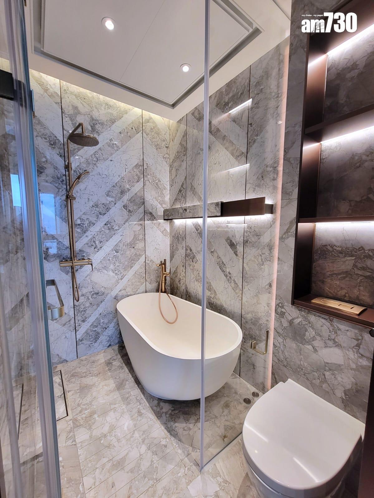 天瀧示範單位|現樓1173呎四房 擁3.3米闊流線型露台飽覽維港景(多圖有片)|啟德新盤