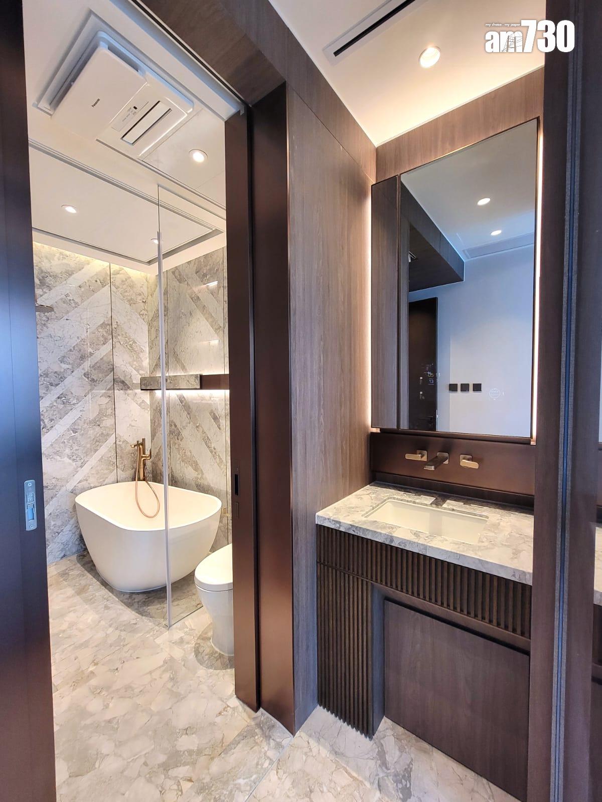 天瀧示範單位|現樓1173呎四房 擁3.3米闊流線型露台飽覽維港景(多圖有片)|啟德新盤