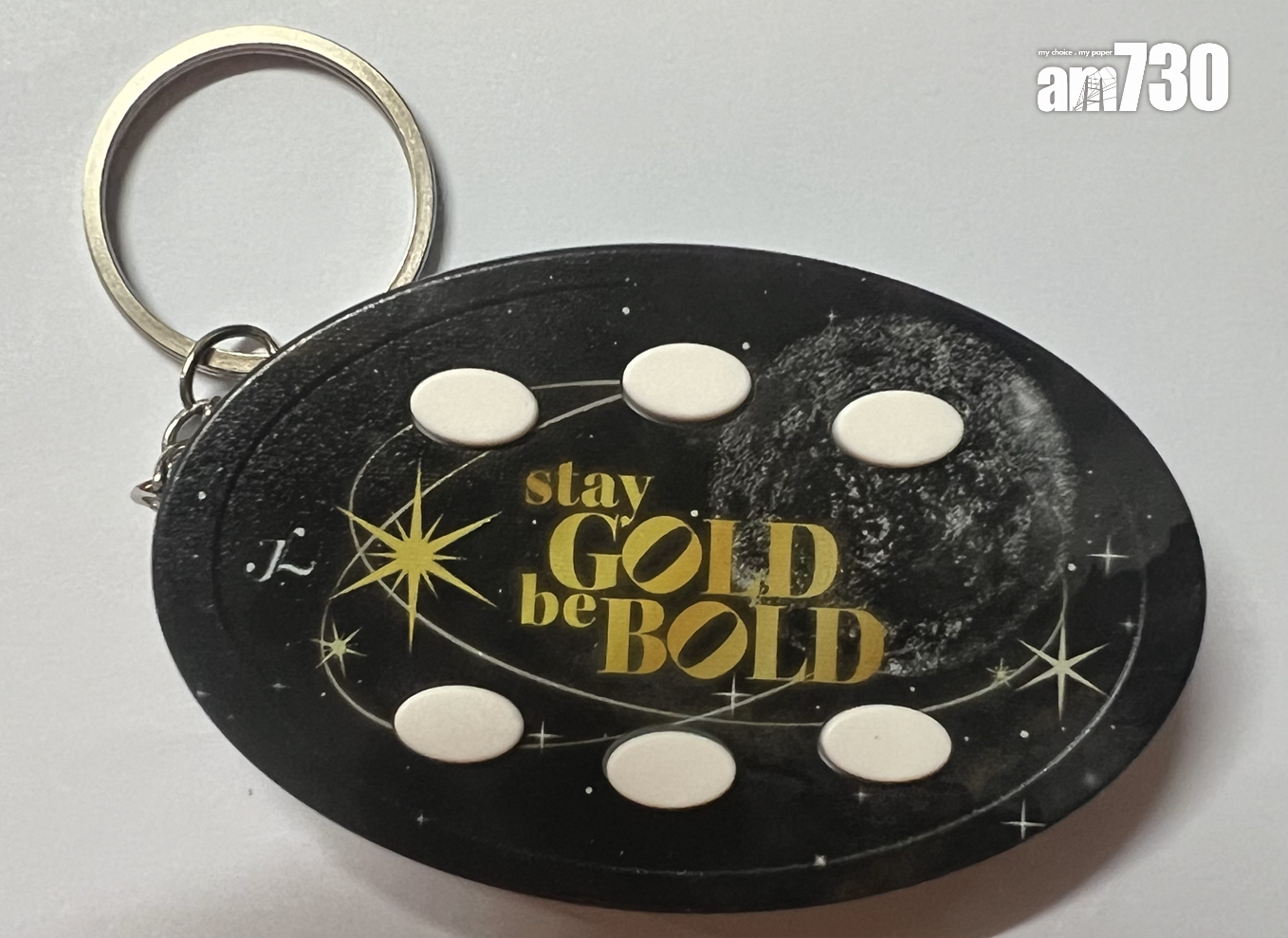 柳應廷生日展的神秘應援禮物「打氣匙扣」,Jer親自錄下6段貼心打氣說話。(娛樂組攝)