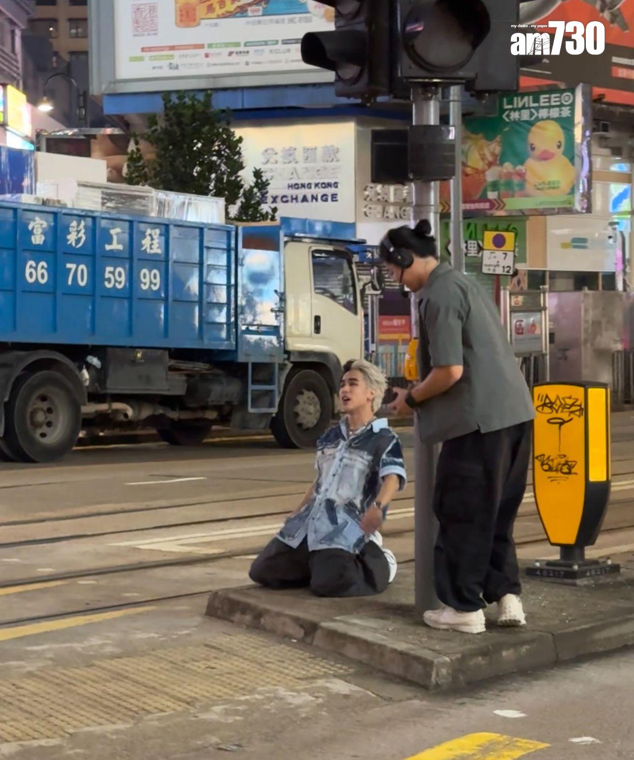 Josh Cullen到銅鑼灣鬧市為MV取景。 (娛樂組攝)