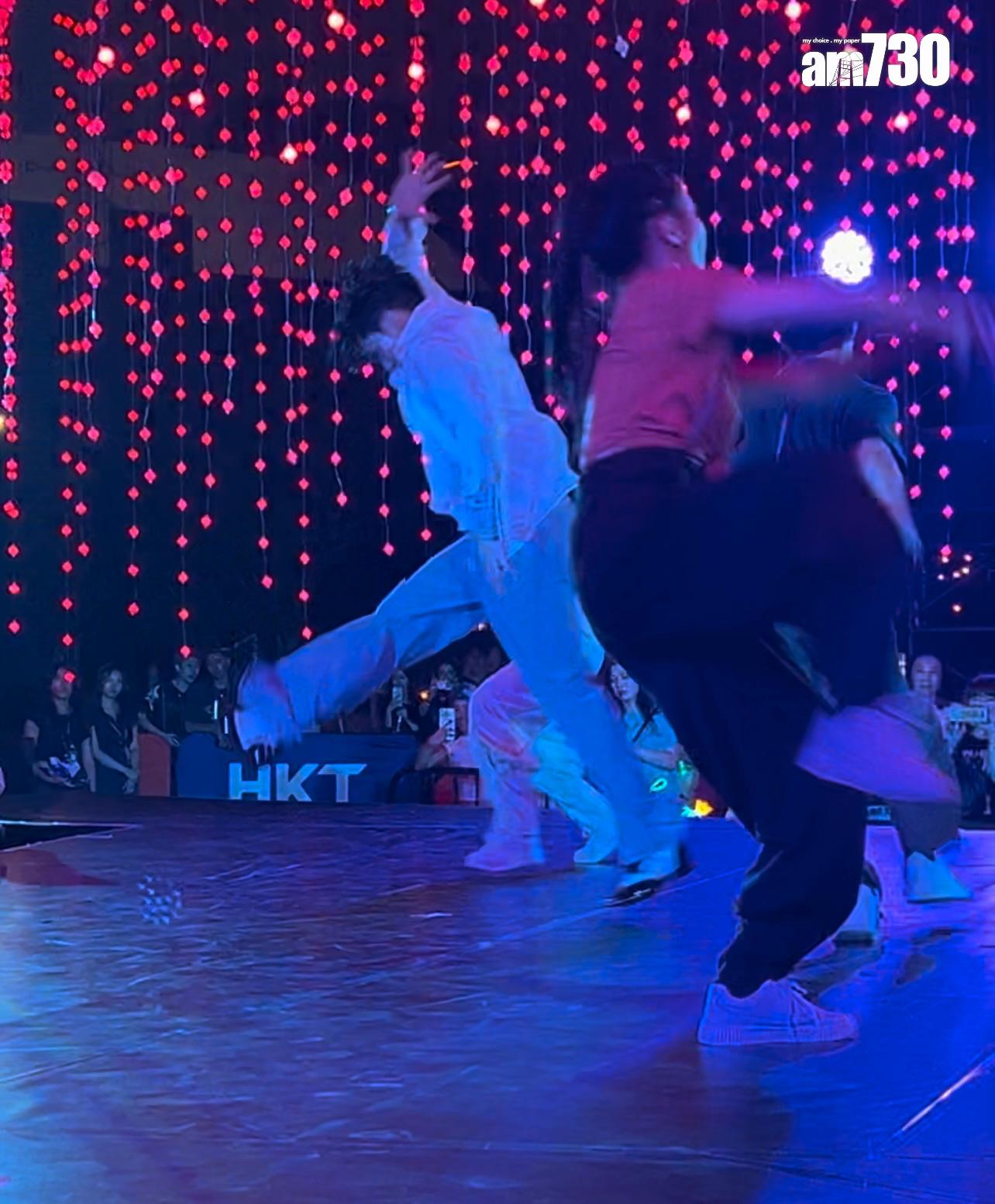 Lyman在《西九音樂節:幻舞浮光》跳舞演出時,打側手翻。(娛樂組攝)