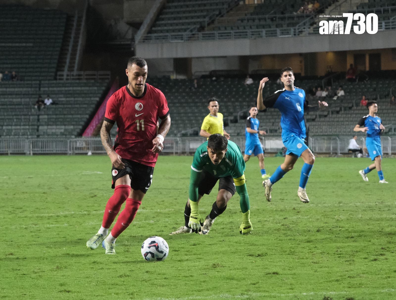 艾華頓扣過門將後,為香港再度領前。