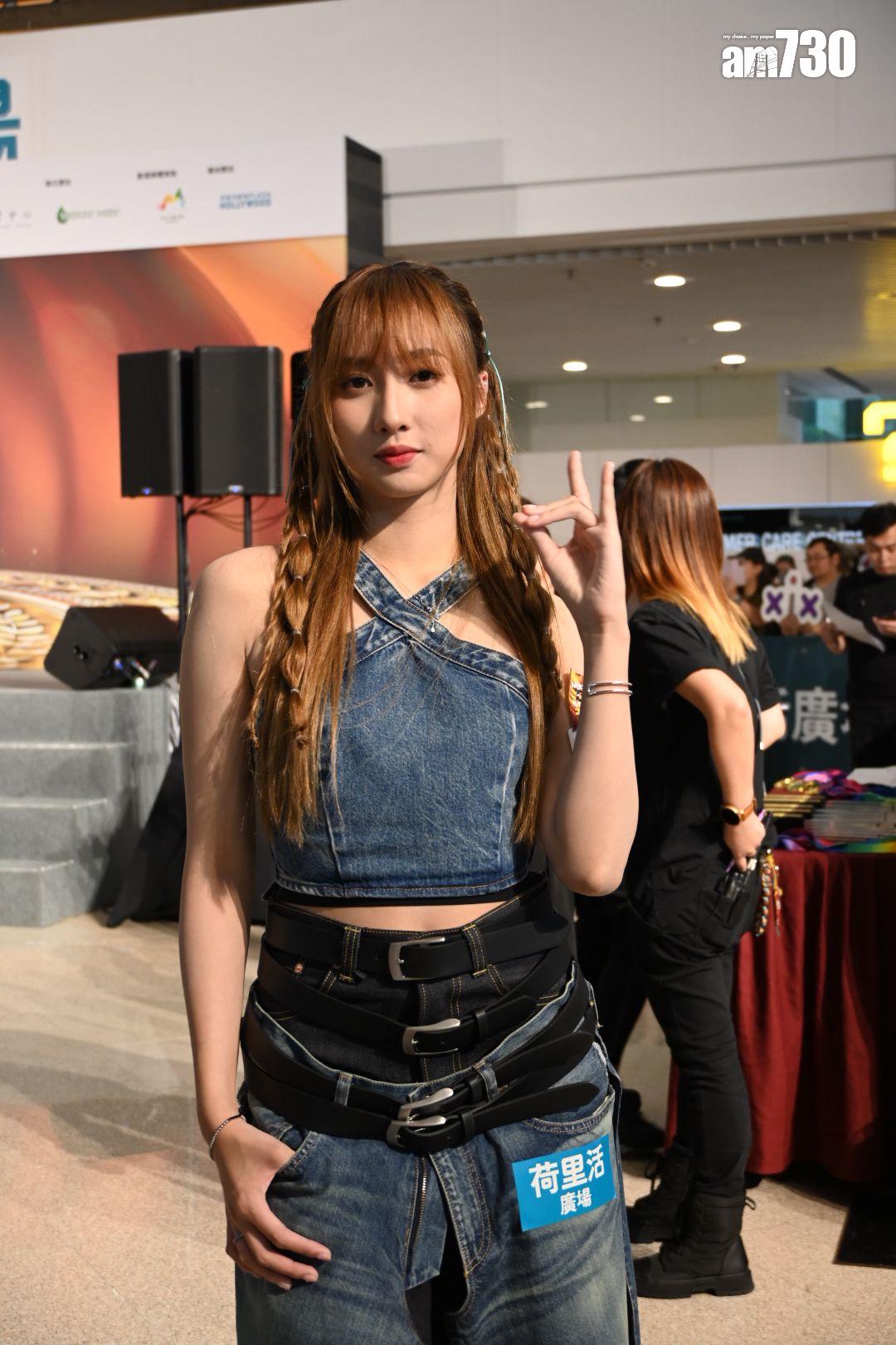 鍾柔美開心到大球場表演。(娛樂組攝)