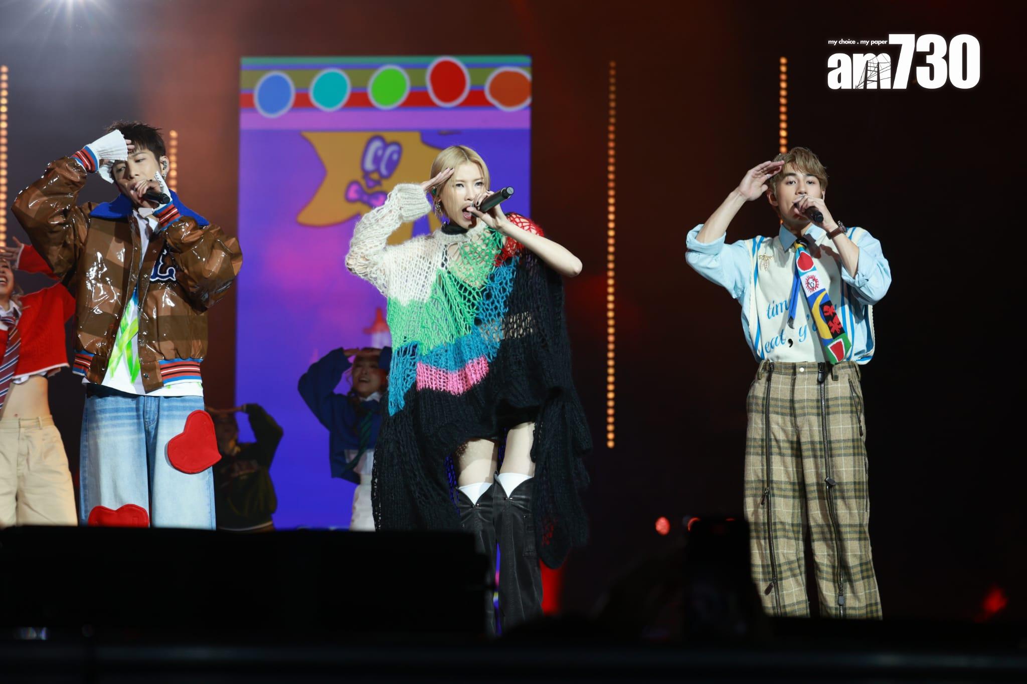 《KATCH OUR LIFE 陳蕾 x 洪嘉蒙×魏浚笙 音樂會》,3人大展舞技。(羅錦鴻攝)