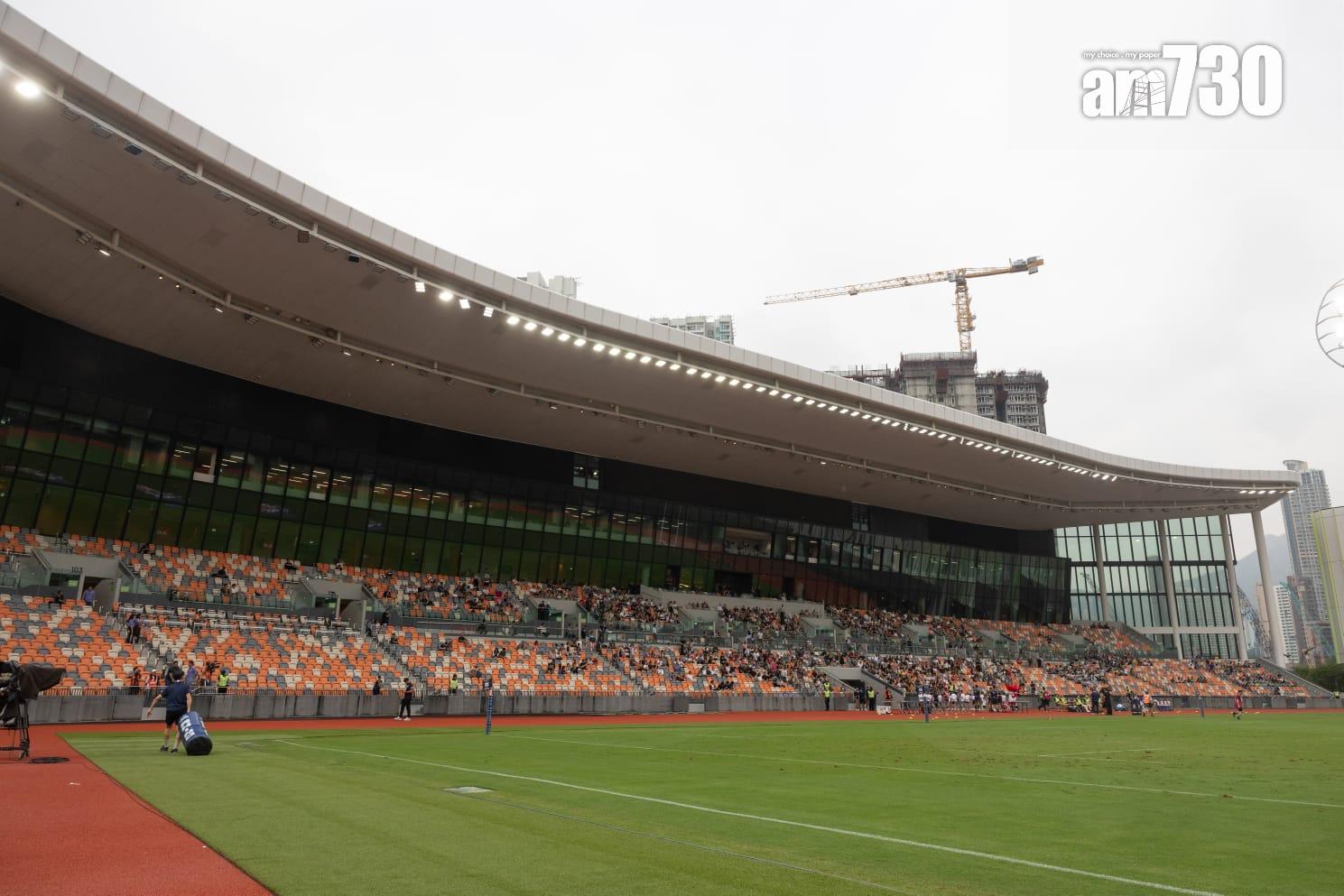 啟德體育園今日進行第二場欖球測試賽,由香港男子15人欖球代表隊對戰巴西隊。(蘇文傑攝)