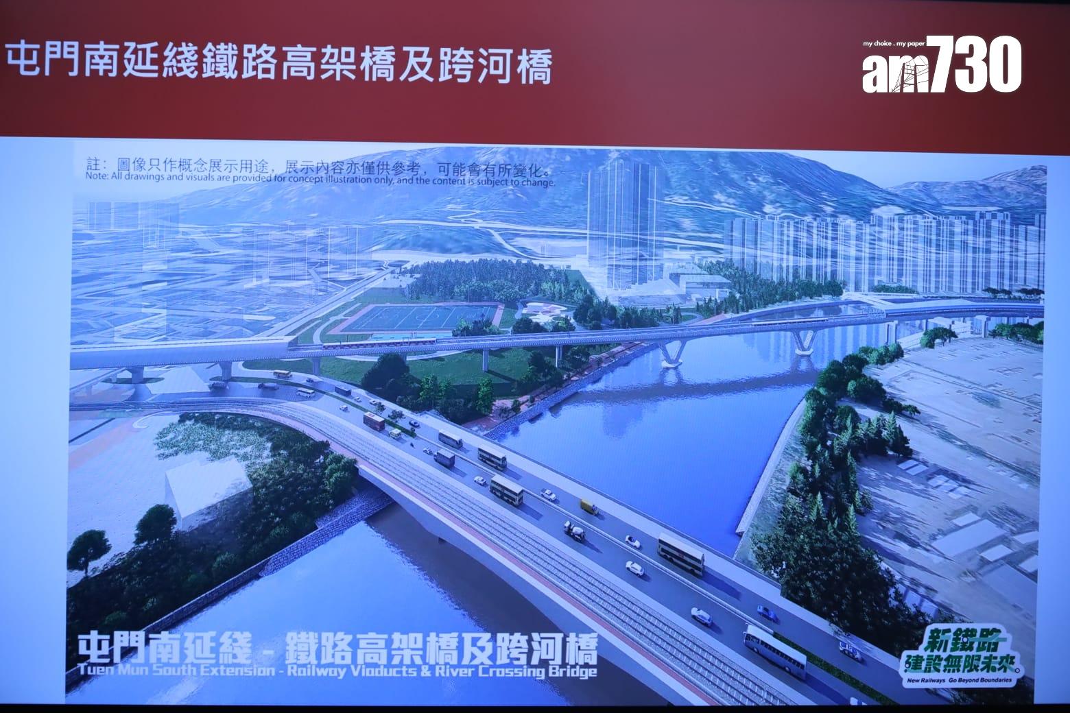 港鐵正興建屯門南延綫,將以高架橋延伸。(鍾式明攝)