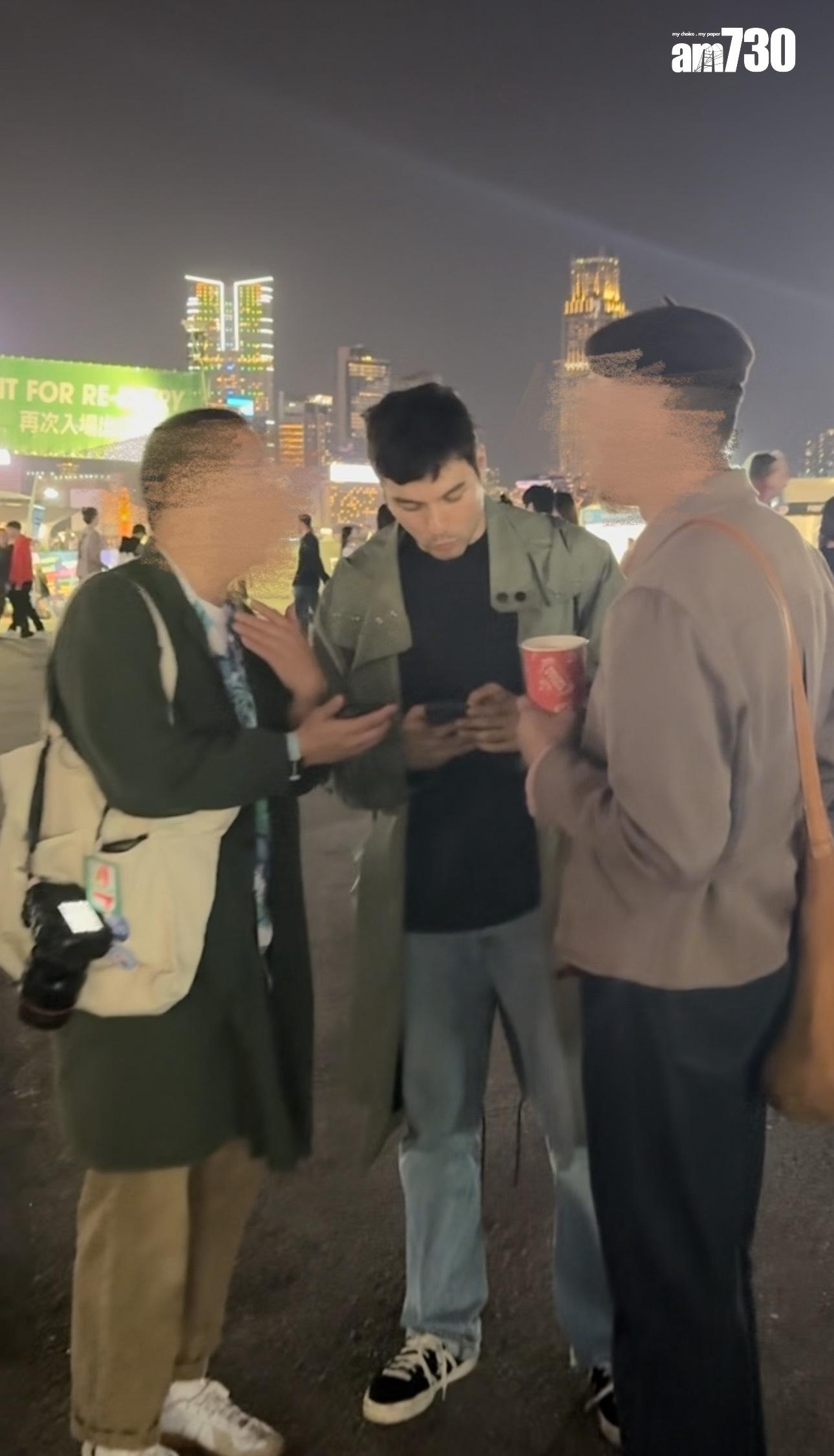 鳳小岳被兩名男性認出後即場「抄牌」。 (娛樂組攝)