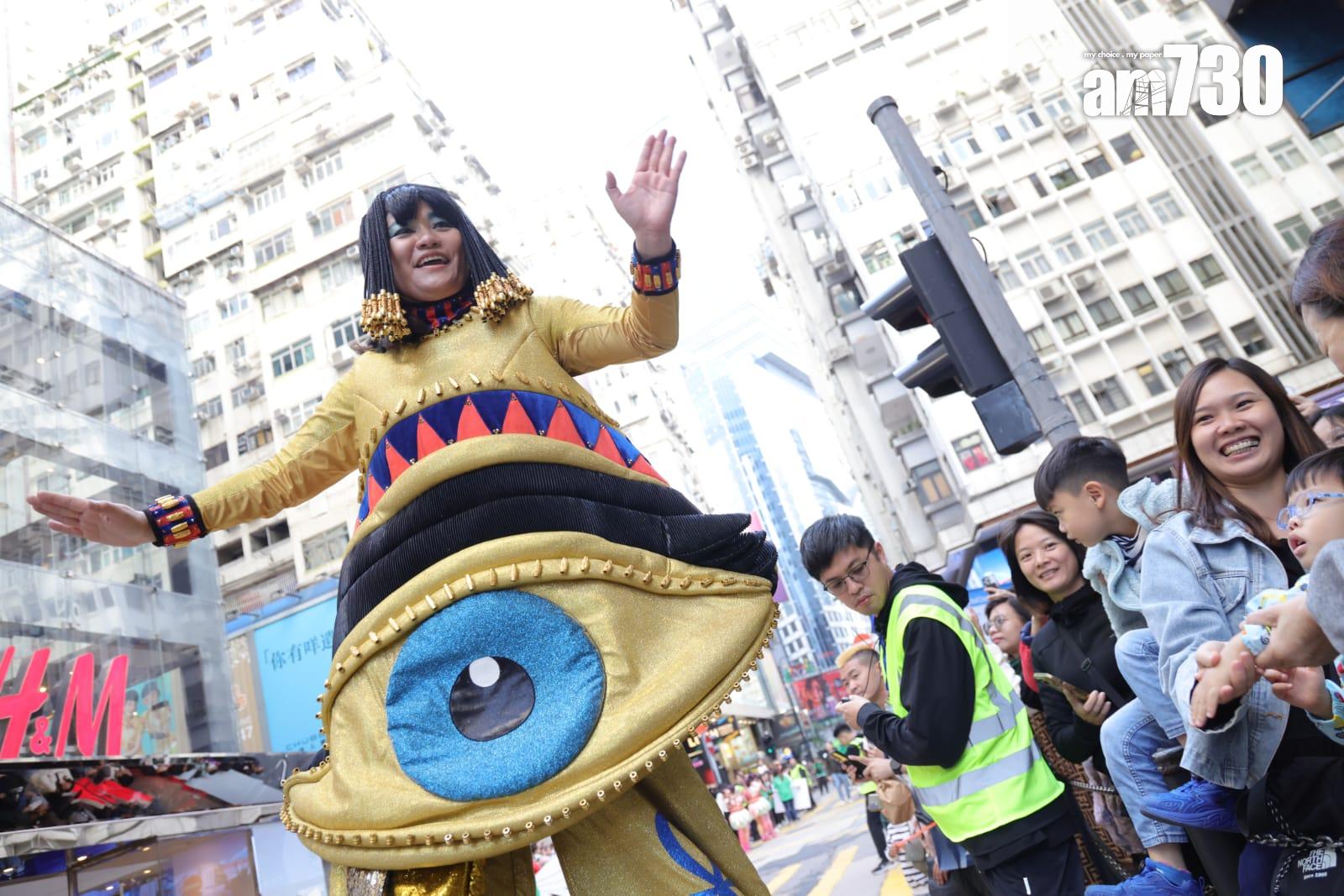 渣打藝趣嘉年華壓軸巡遊 10座巨型木偶「遊走」銅鑼灣 (吳康琦攝)