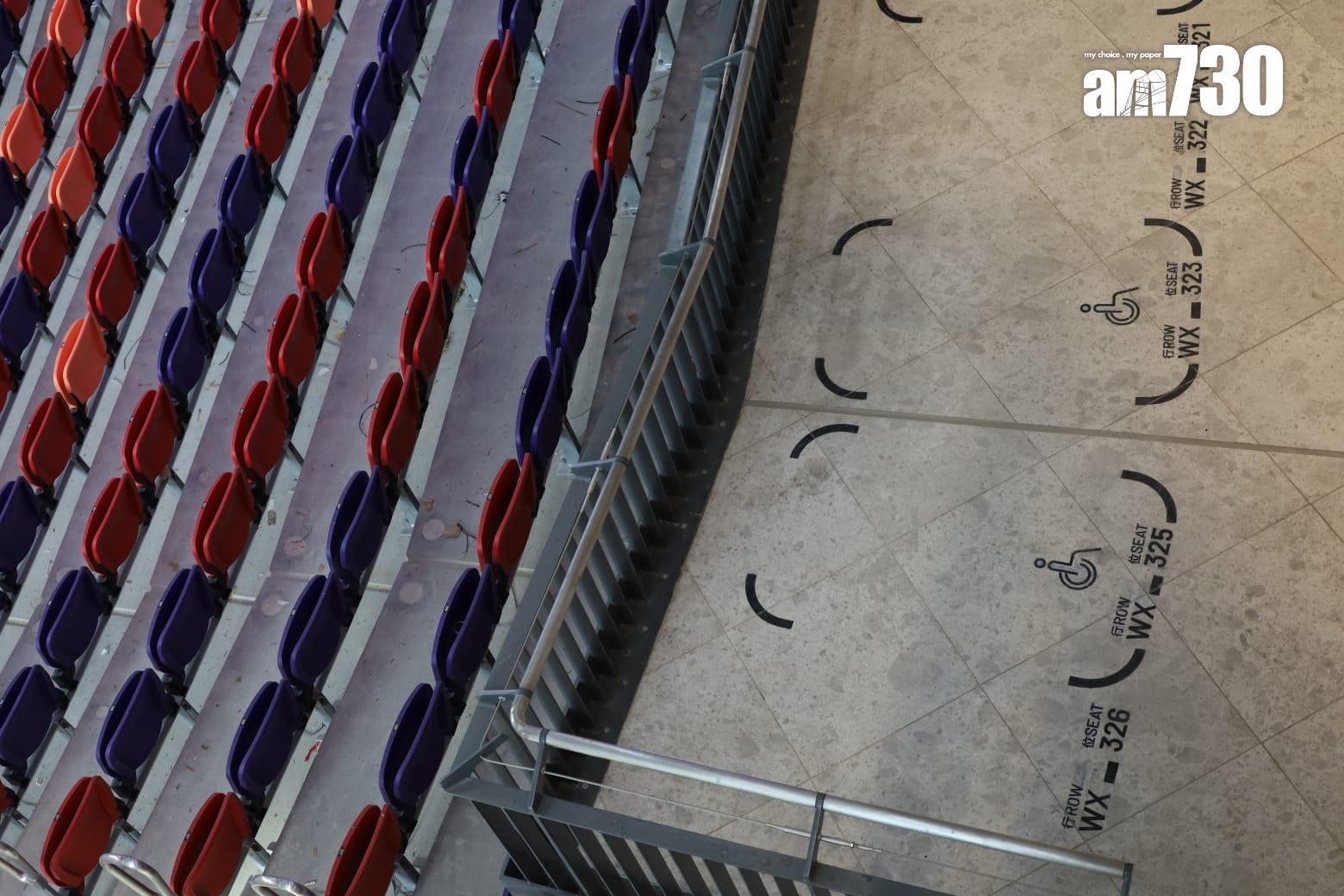 啟德體育園主場館看台座位已裝妥 據悉下月初舉辦測試賽 (鍾式明攝)