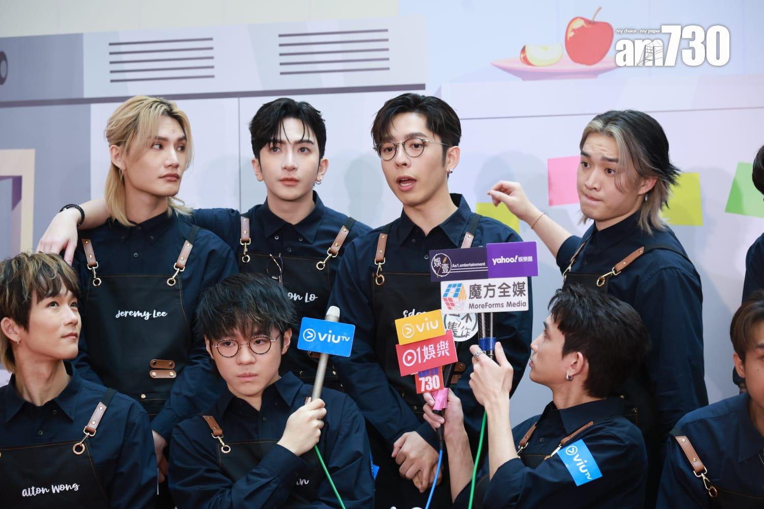 MIRROR全員今日現身觀塘宣傳新團綜,Edan例牌被問起跟林明禎的感情狀況。 (羅錦鴻攝)