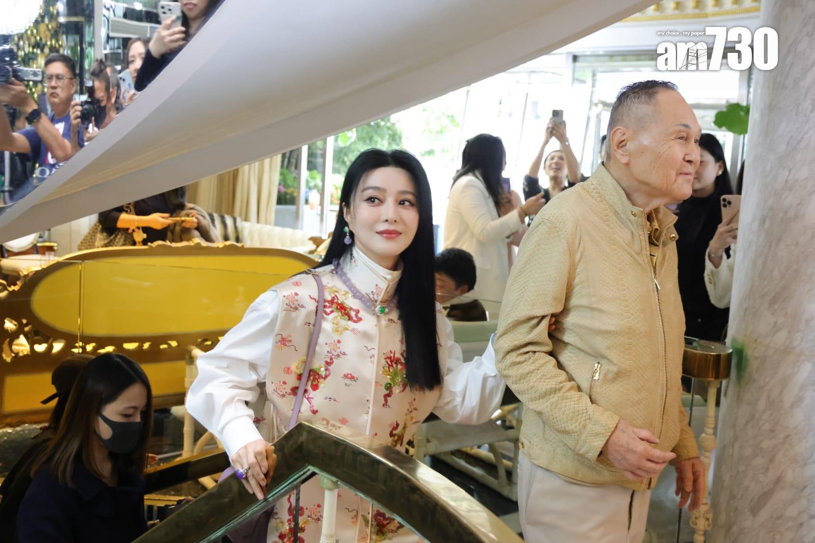 范冰冰應趙世曾之邀到趙苑出席卓能集團聖誕慶祝酒會。(吳康琦攝)