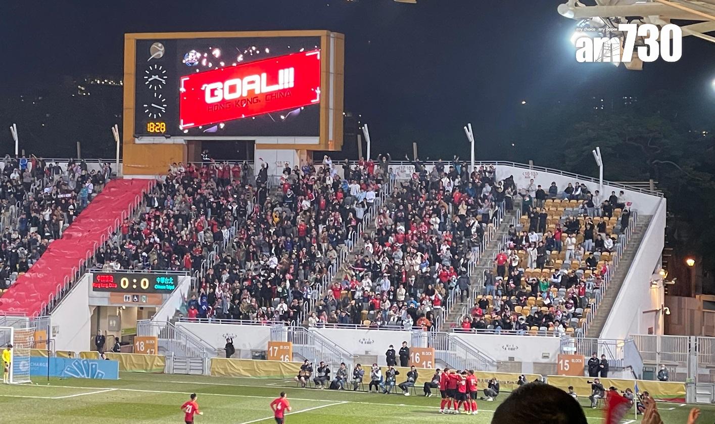 安永佳上半場入球一度為香港先開紀錄。(《am730》攝)