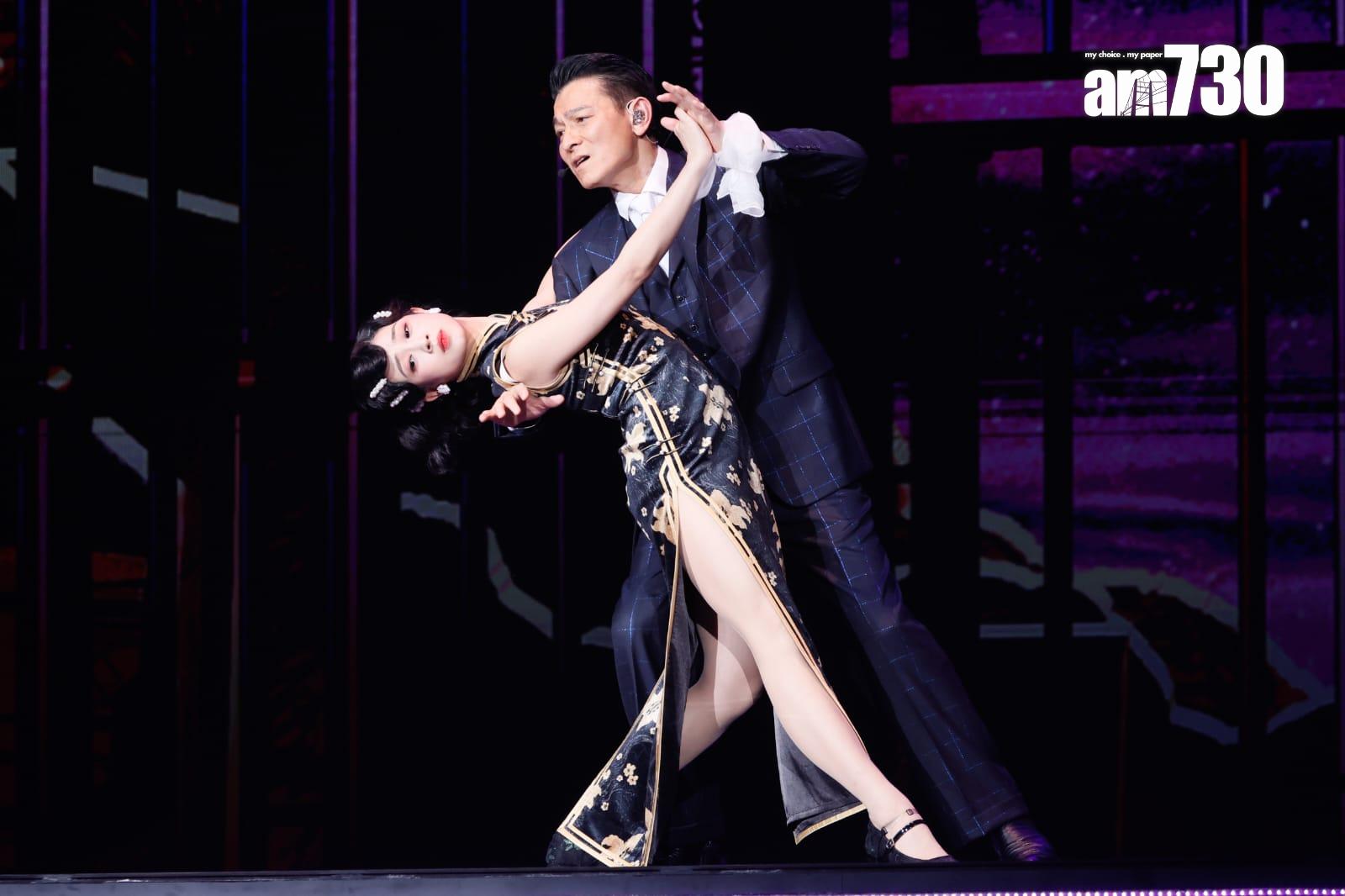 劉德華與女dancer演繹一對在戰亂中的情侶。(蘇文傑攝)