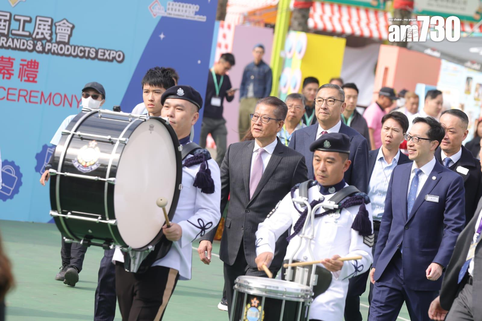 「第58屆工展會」今早在維園開幕,陳茂波到場。(吳康琦攝)